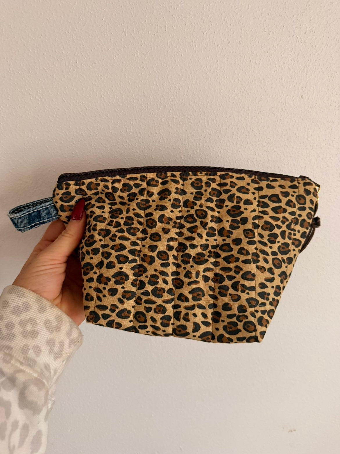 Cheetah Denim Small Pouch