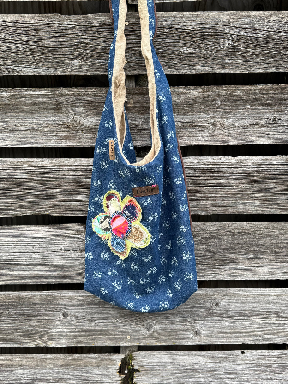 Denim Flower Patch Everyday Bag