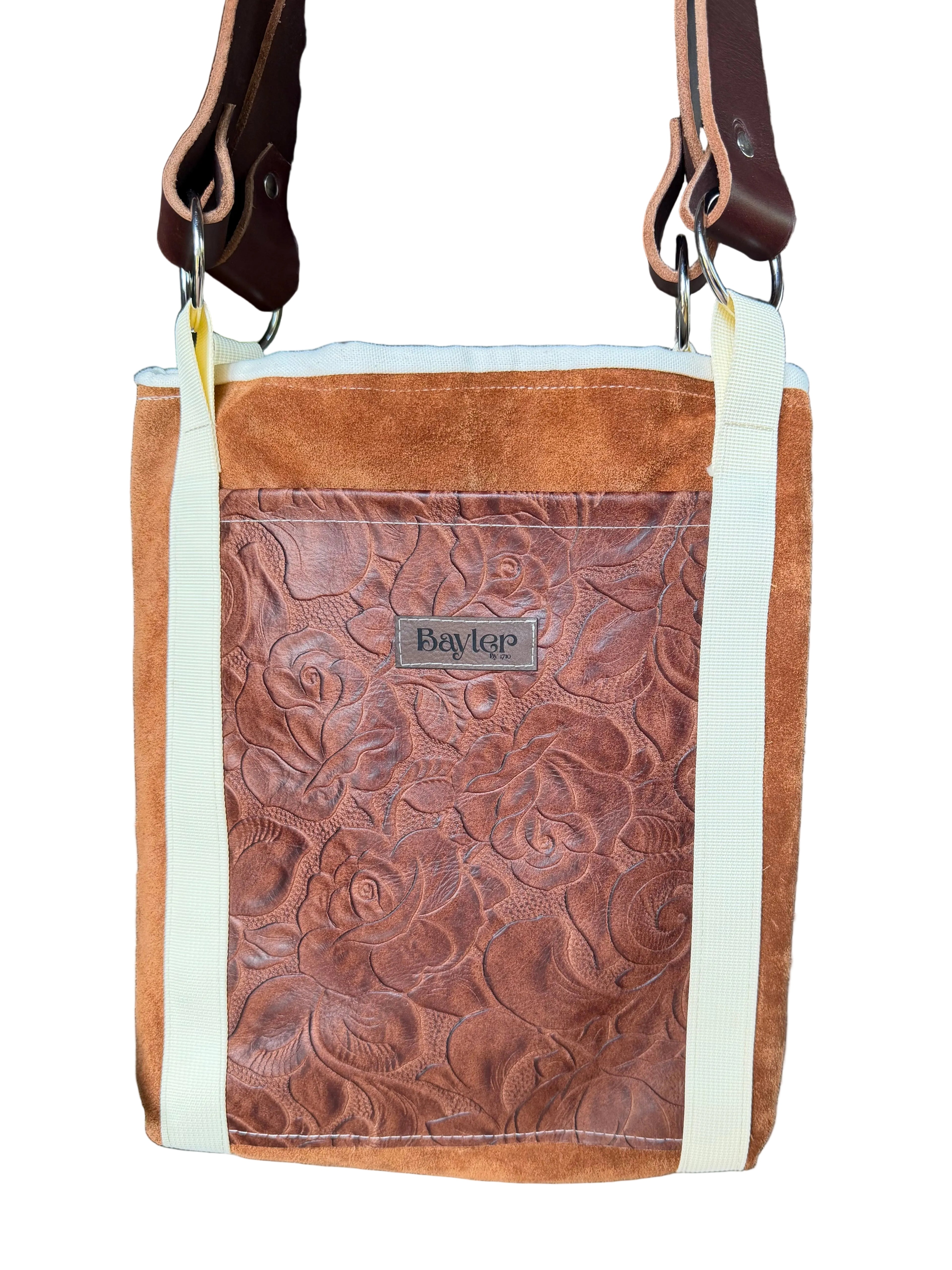 Brown Leather & Suede Small Tote