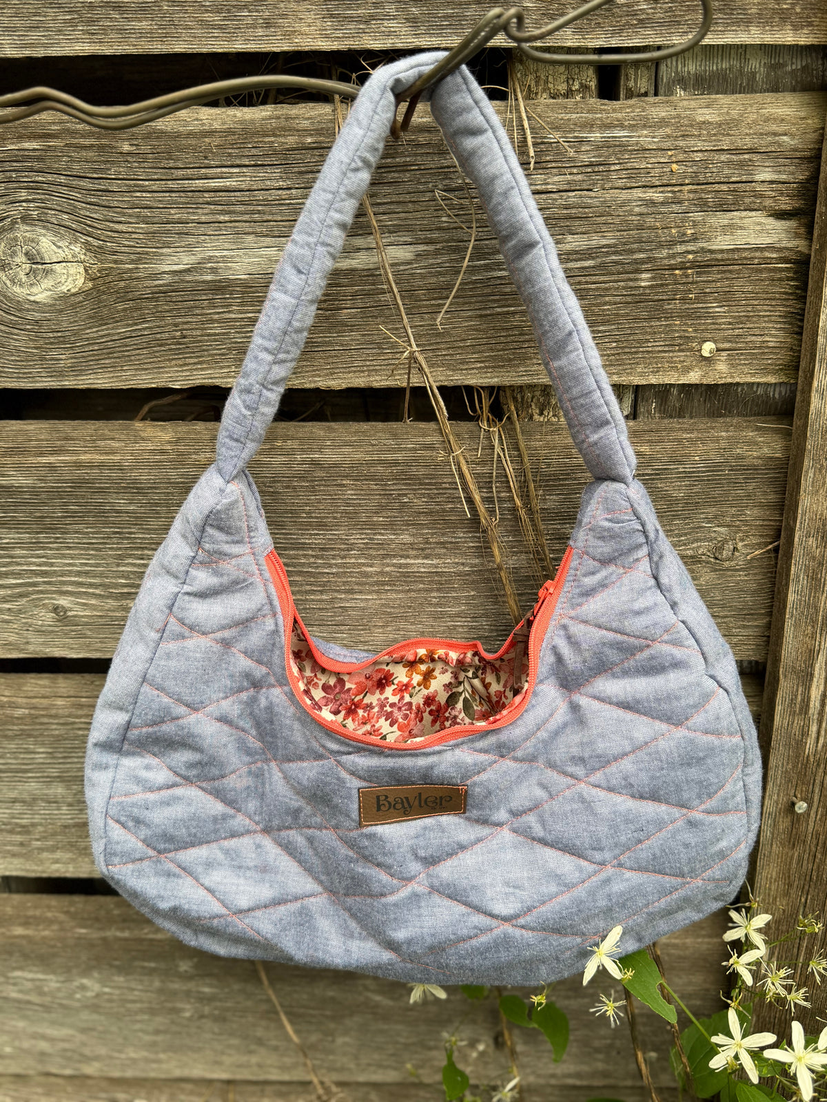 Satin Flower Shoulder Bag