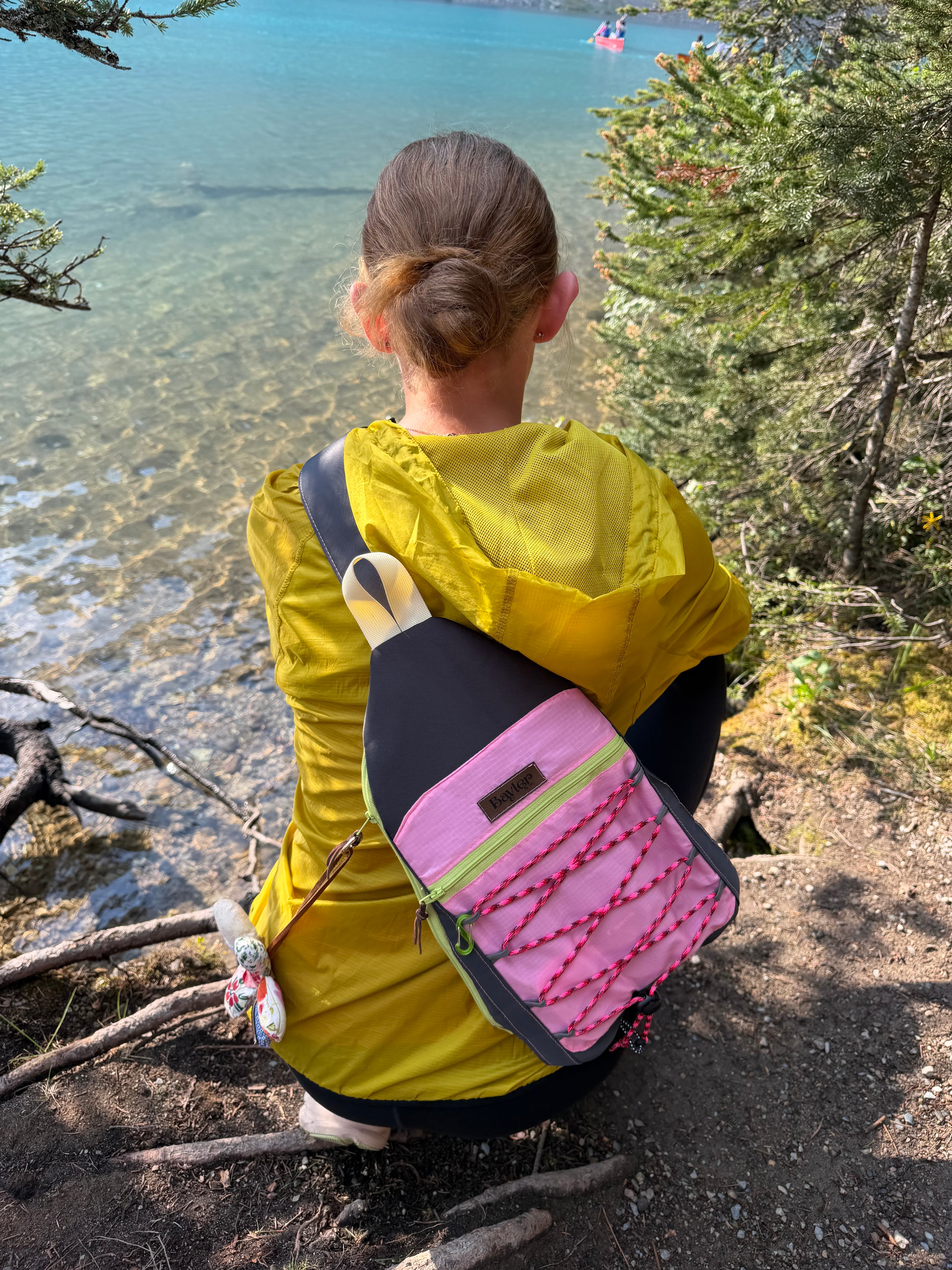 Pink & Gray Hiking Crossbody