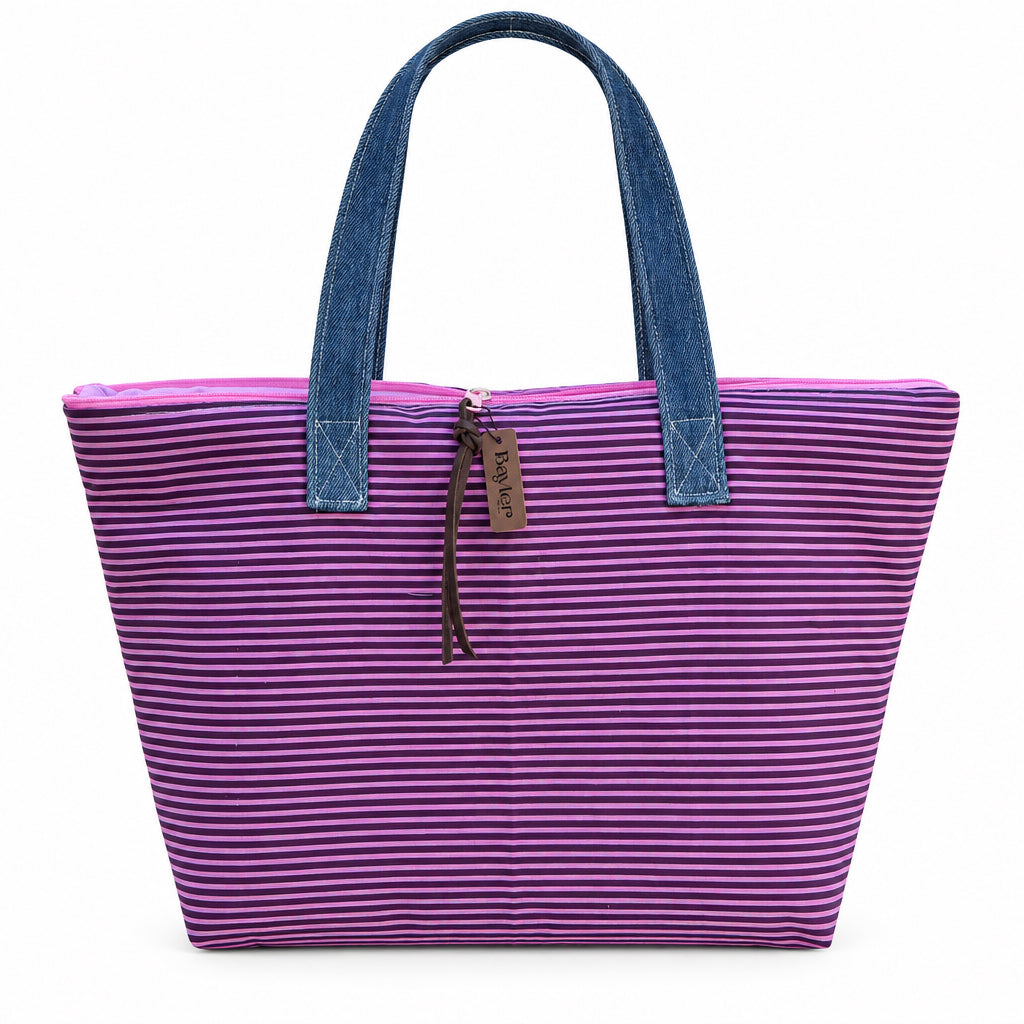 Strawberry Cocoa Denim Tote
