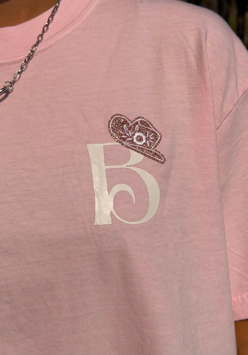 Glitter Cowgirl Pink Oversized Tee