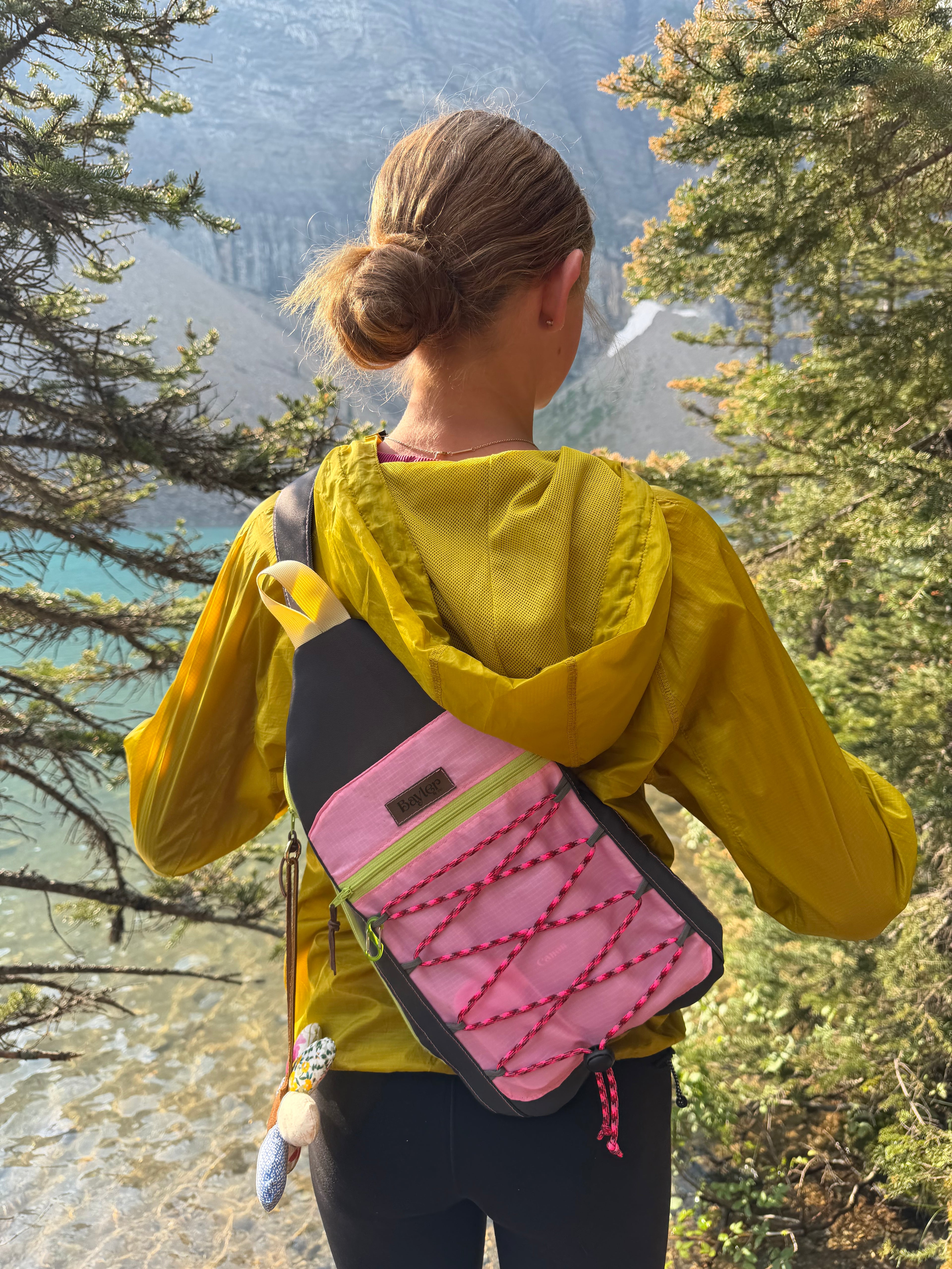 Pink & Gray Hiking Crossbody