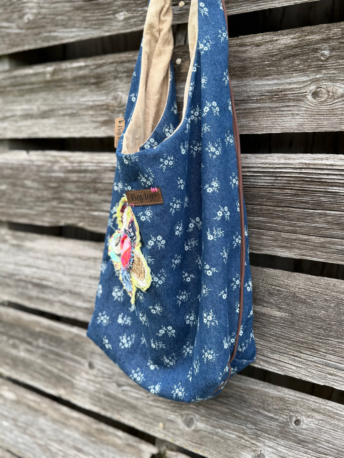 Denim Flower Patch Everyday Bag