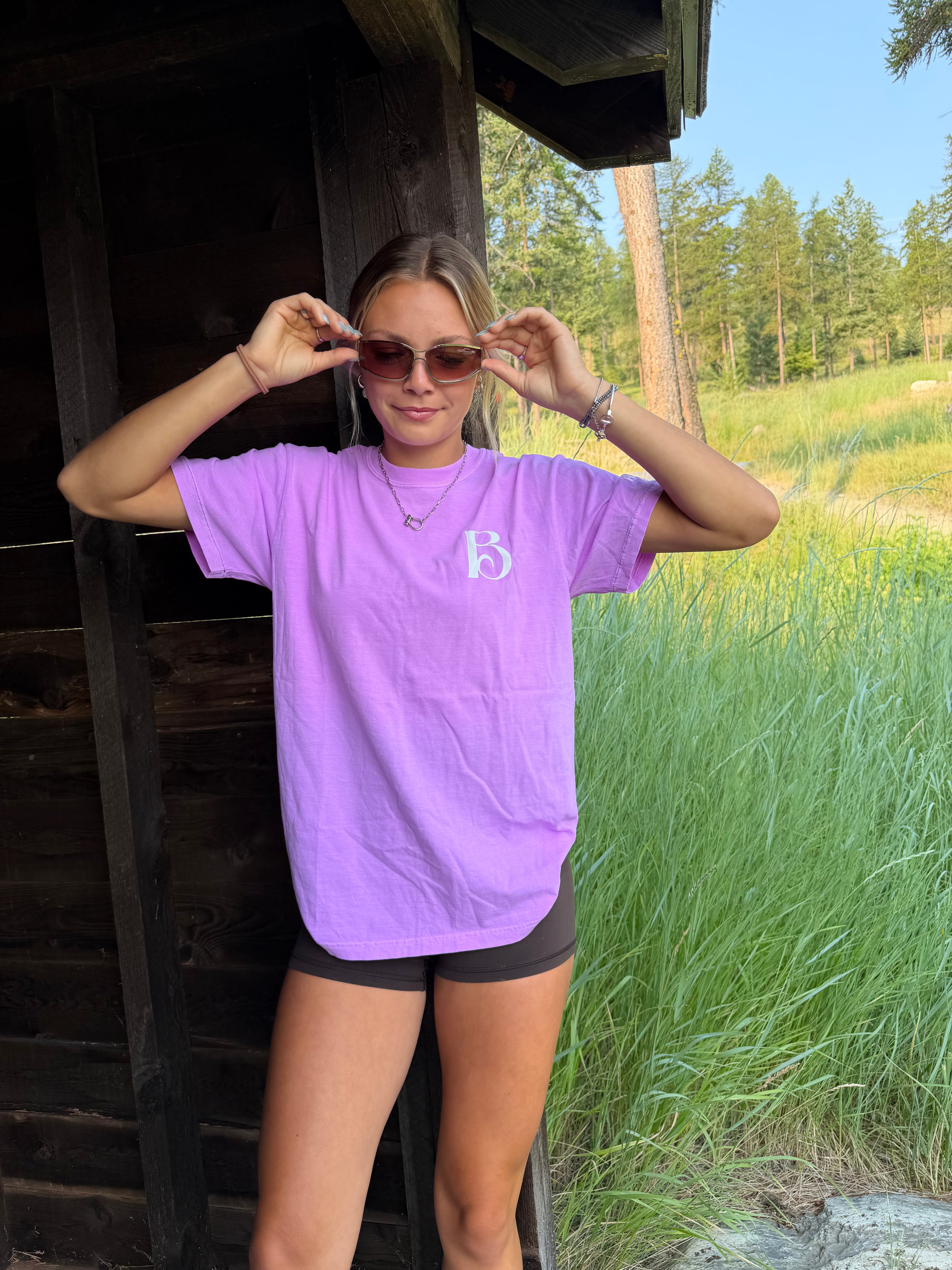 Denim Star Purple Oversized Tee
