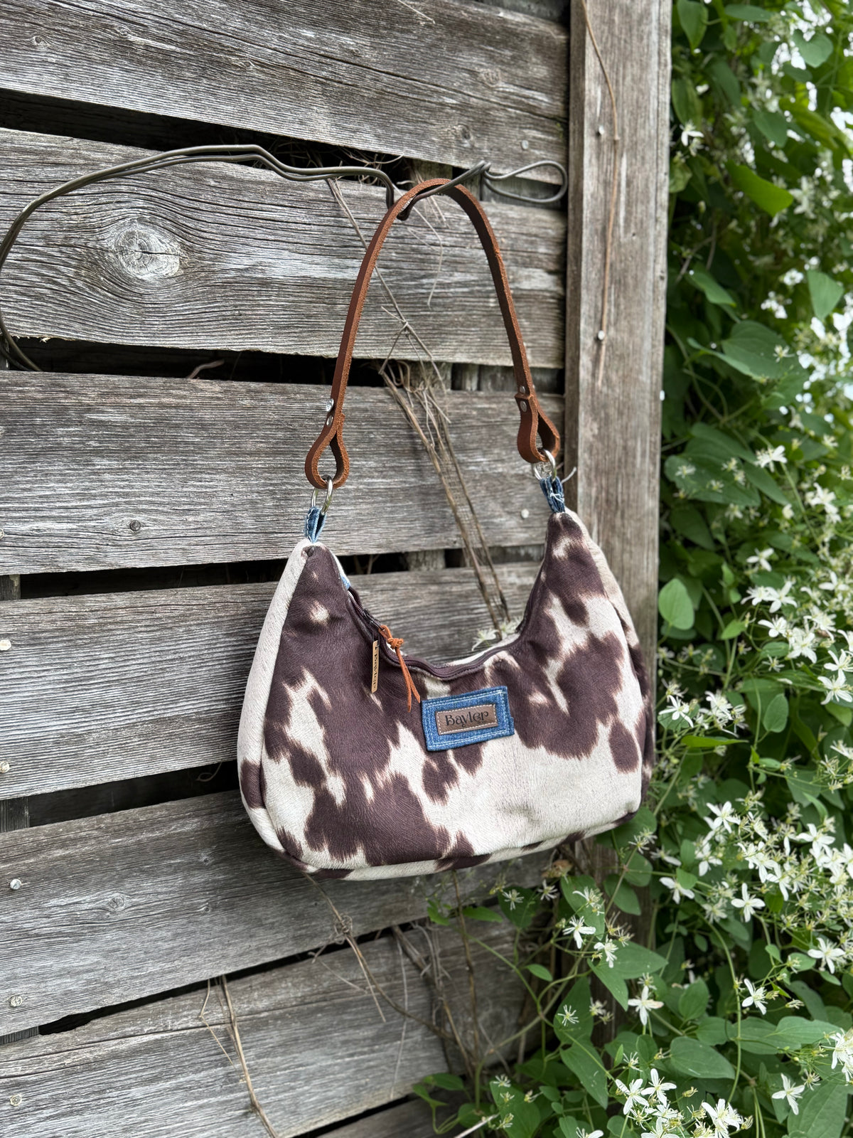 Cow Print Gold Shoulder Bag