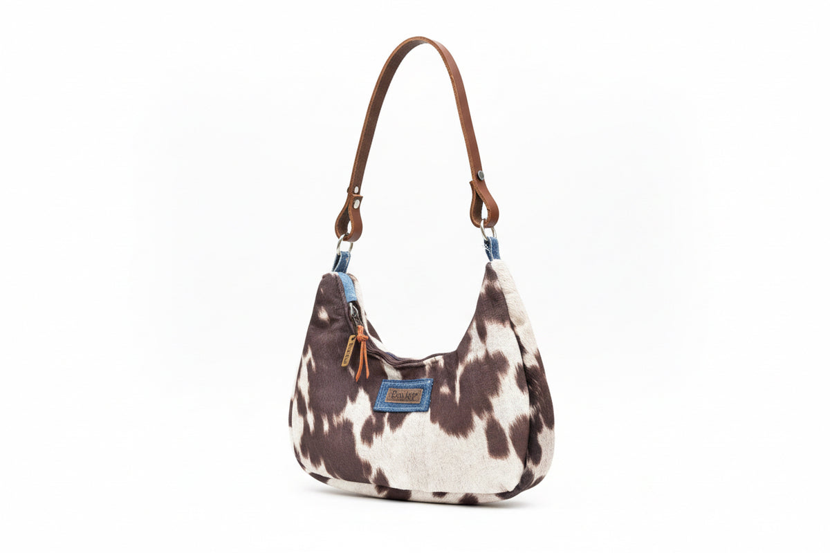 Cow Print Gold Shoulder Bag