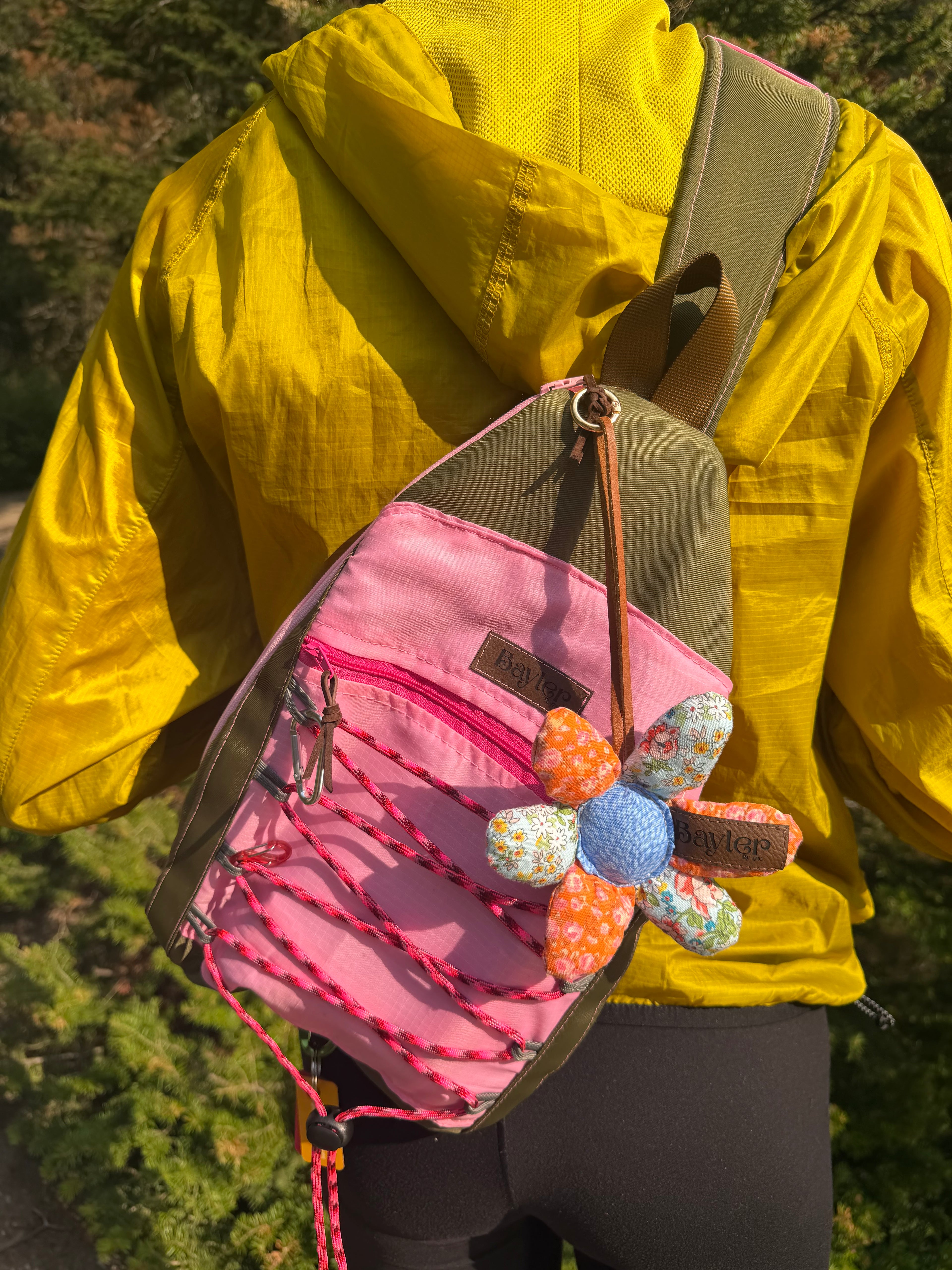 Pink & Green Hiking Cross Body