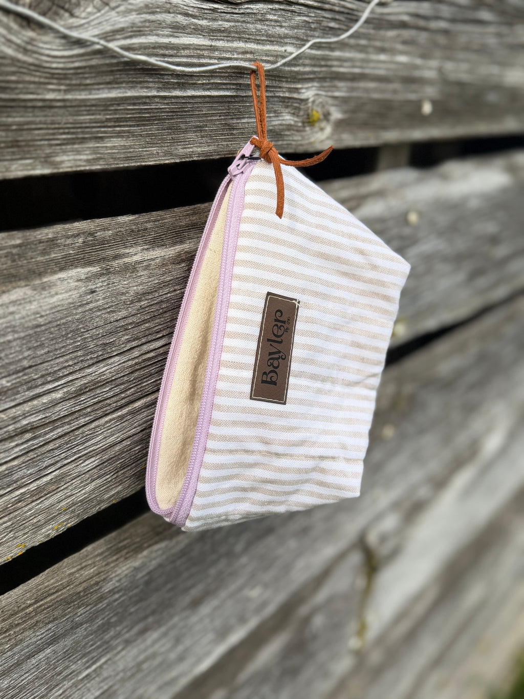 Lavender Stripe Mini Pouch