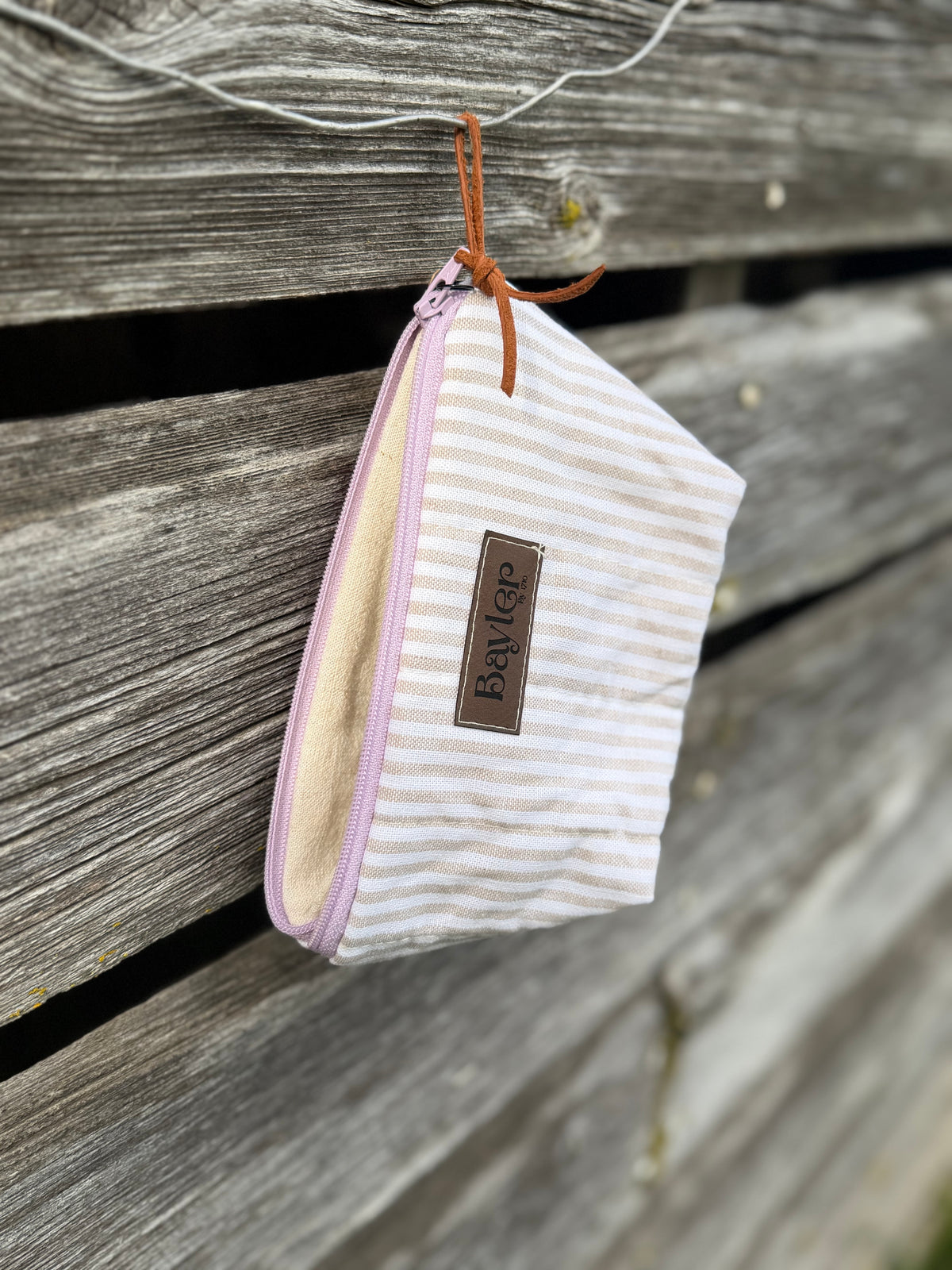 Lavender Stripe Mini Pouch