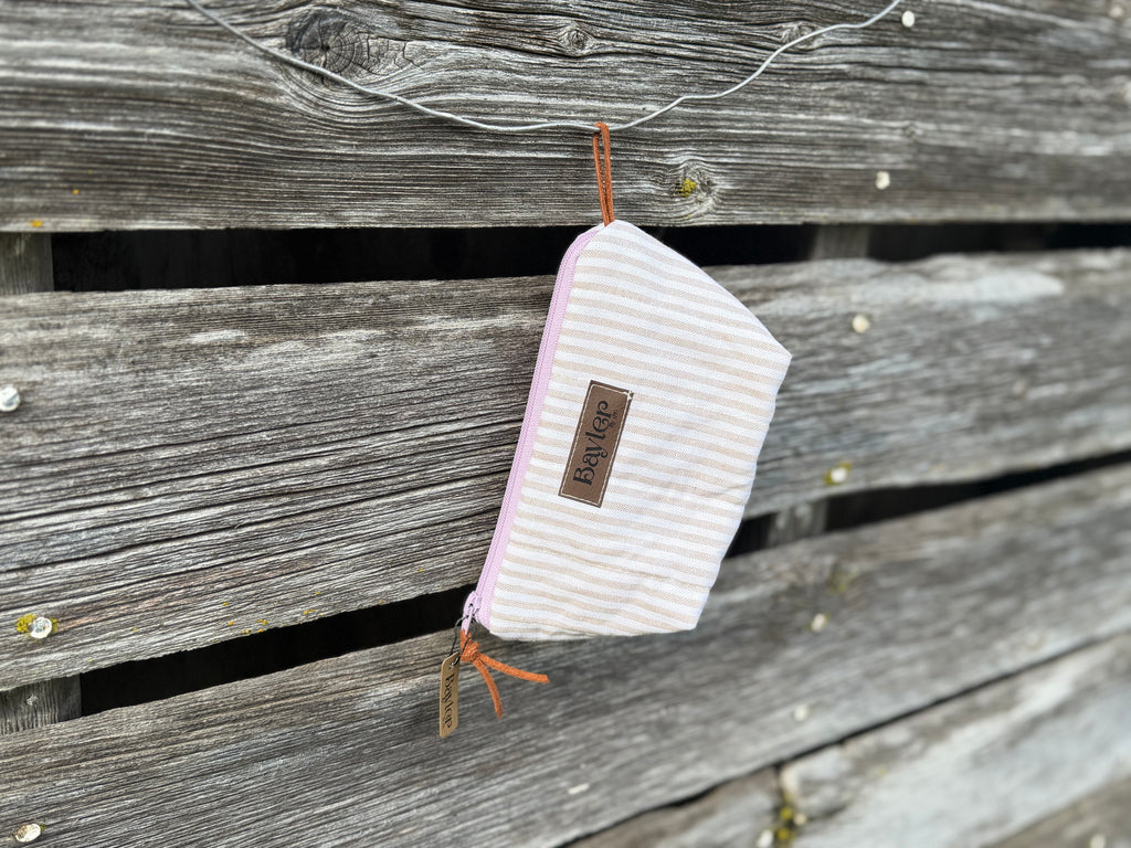 Lavender Stripe Mini Pouch