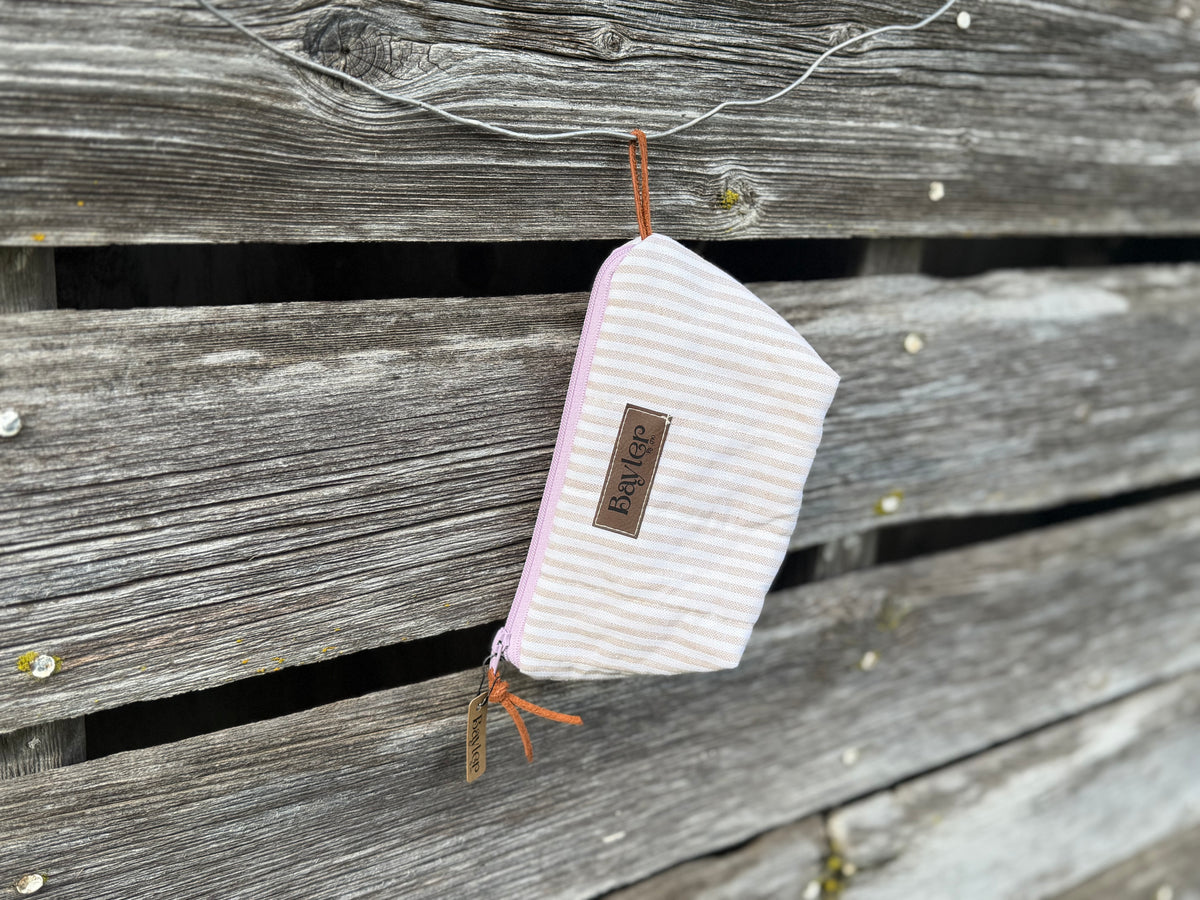 Lavender Stripe Mini Pouch