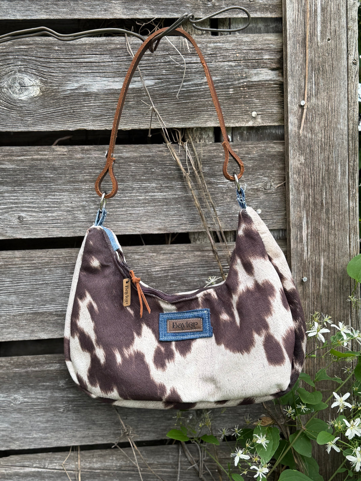 Cow Print Gold Shoulder Bag