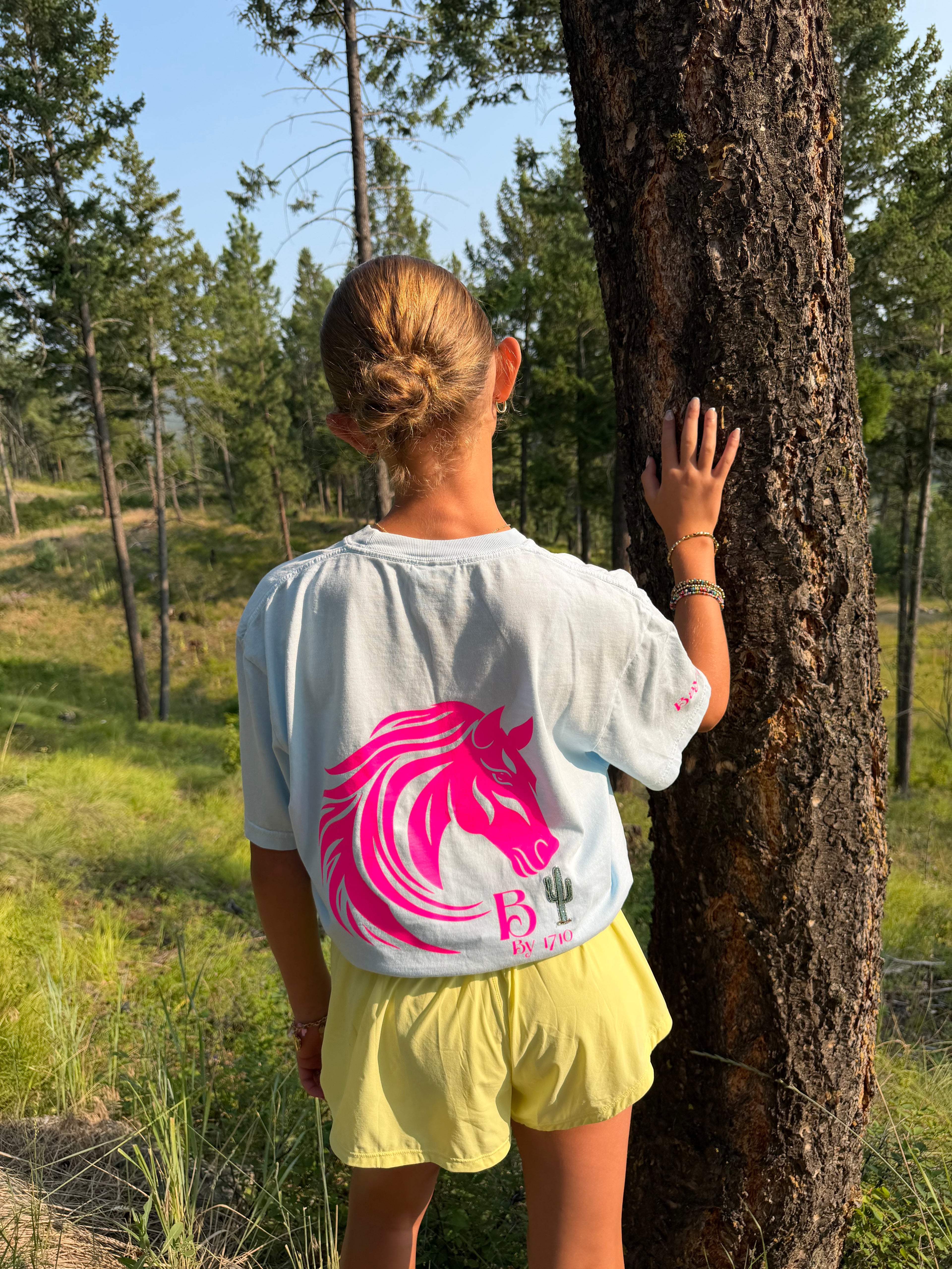Glitter Cactus Blue Oversized Tee