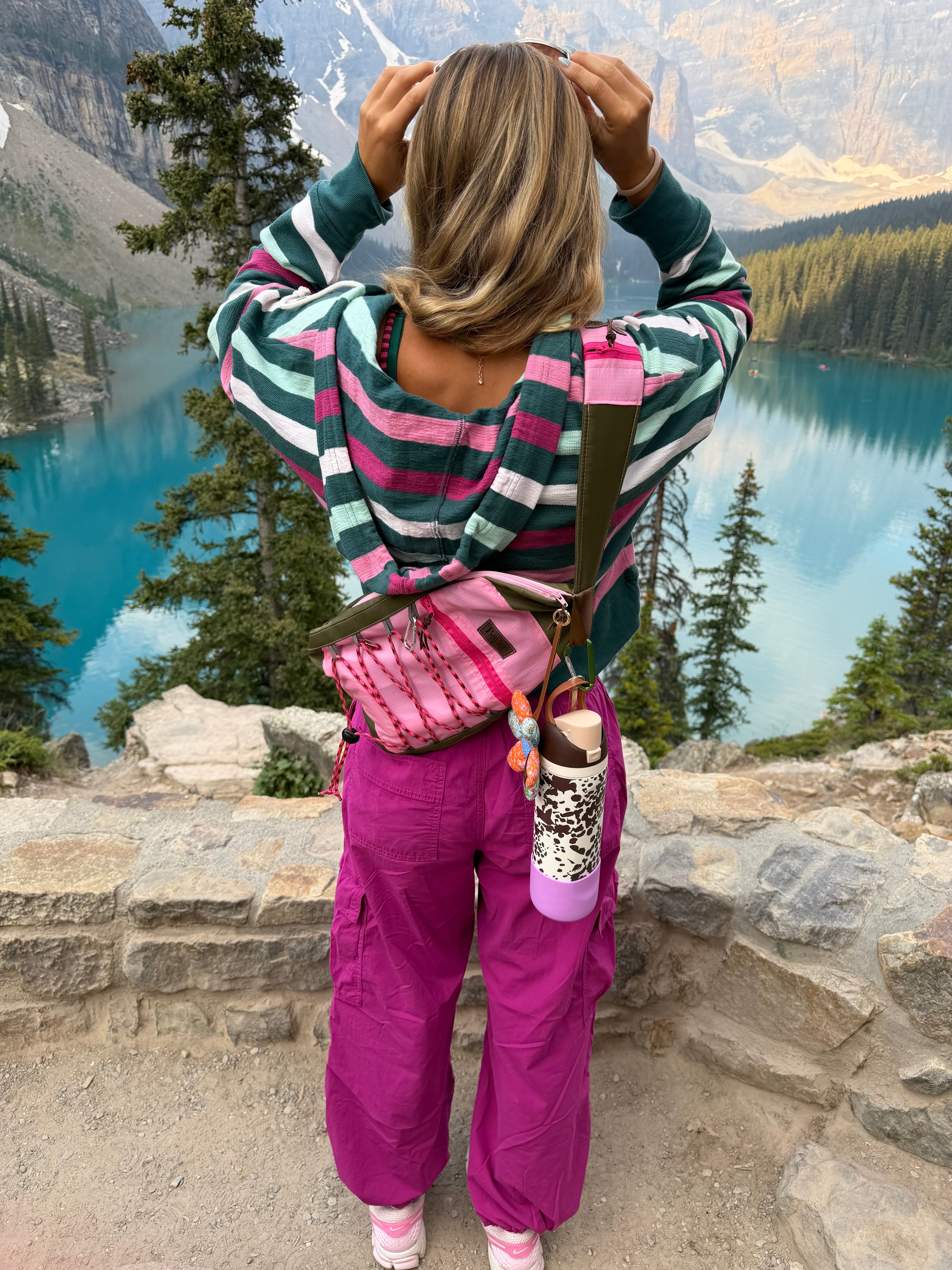Pink & Green Hiking Cross Body