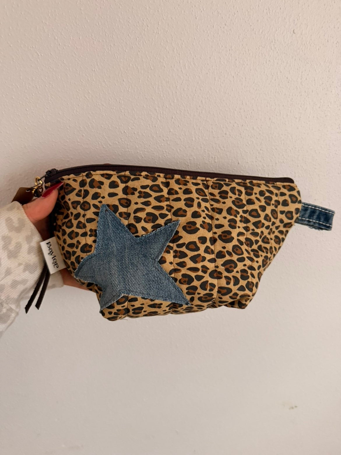 Cheetah Denim Small Pouch