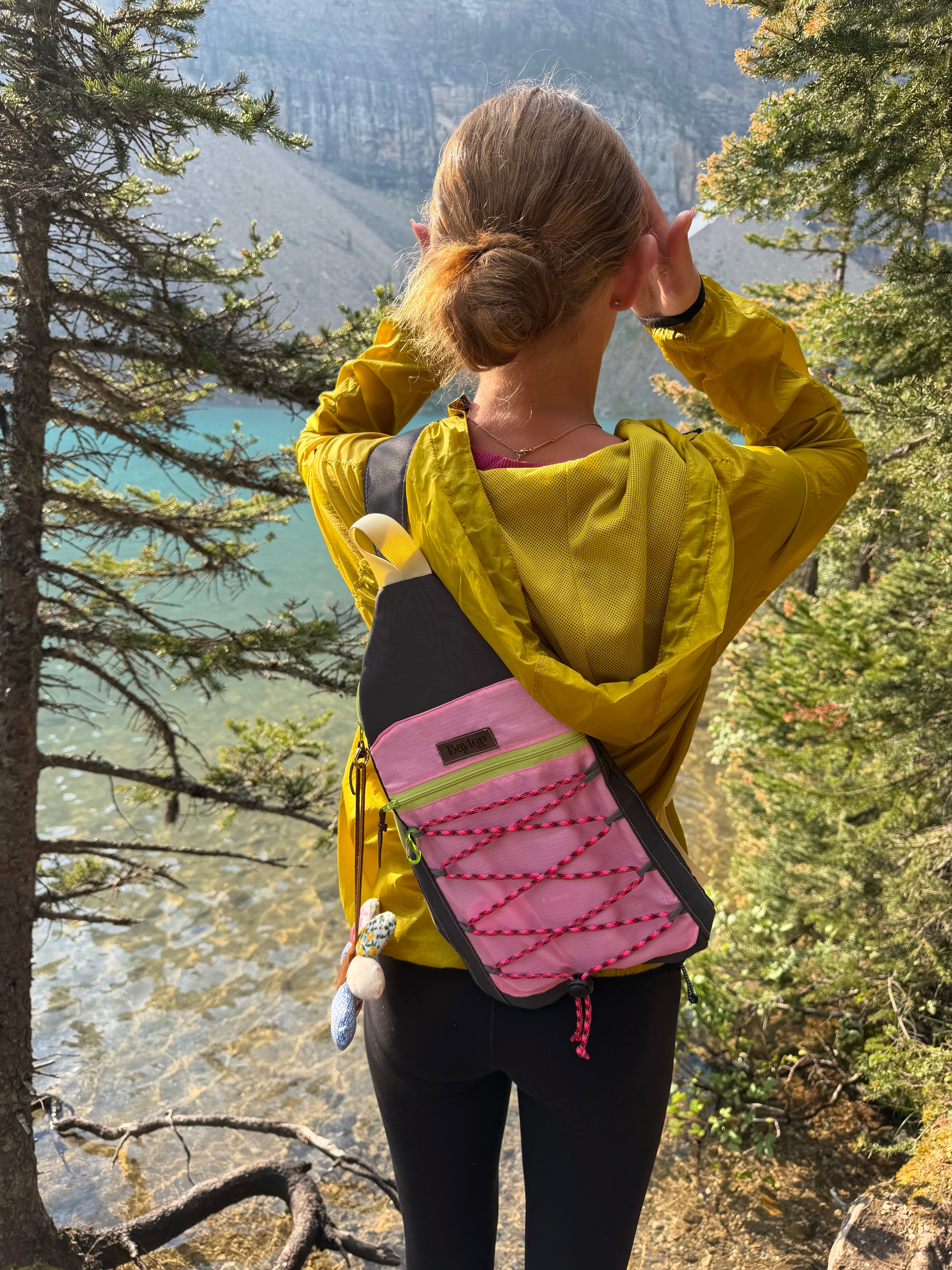 Pink & Gray Hiking Crossbody