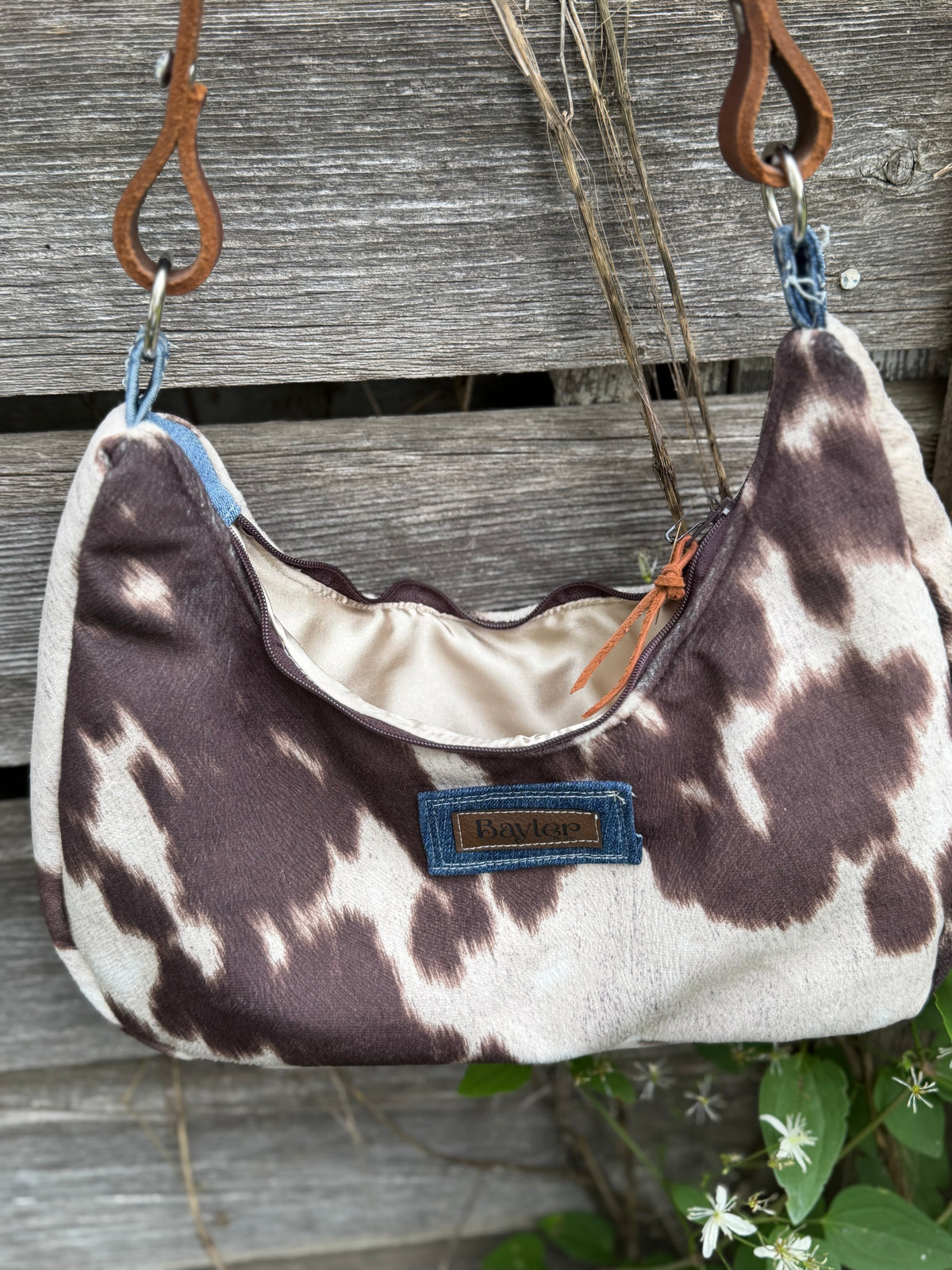 Cow Print Gold Shoulder Bag