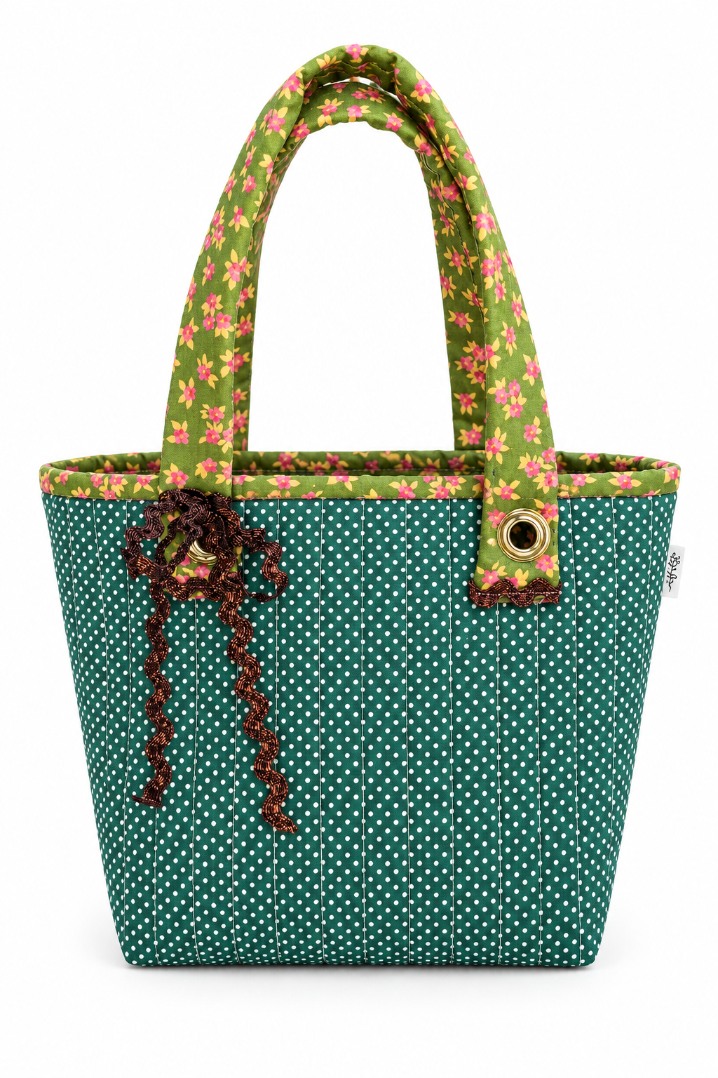 Sage Flower Mini Bucket Bag