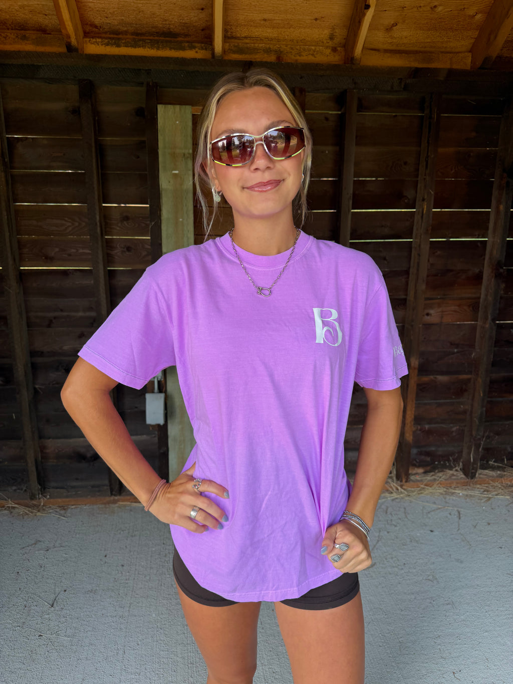 Denim Star Purple Oversized Tee