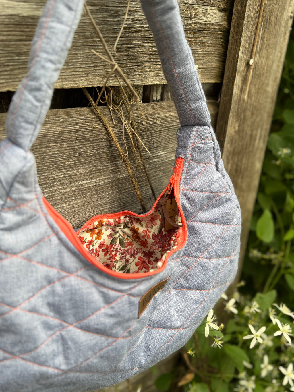 Satin Flower Shoulder Bag