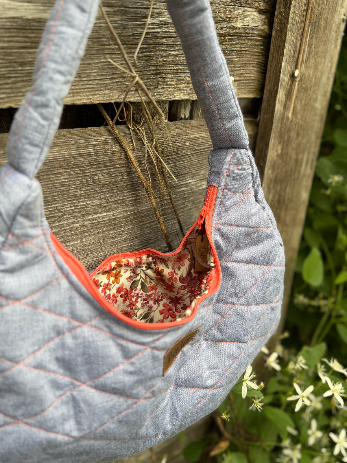 Satin Flower Shoulder Bag