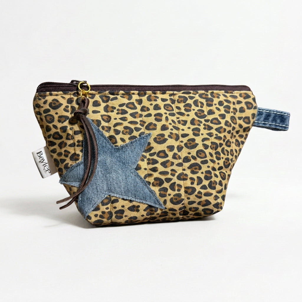 Cheetah Denim Small Pouch
