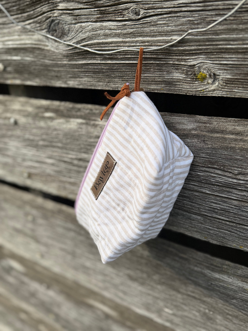 Lavender Stripe Mini Pouch