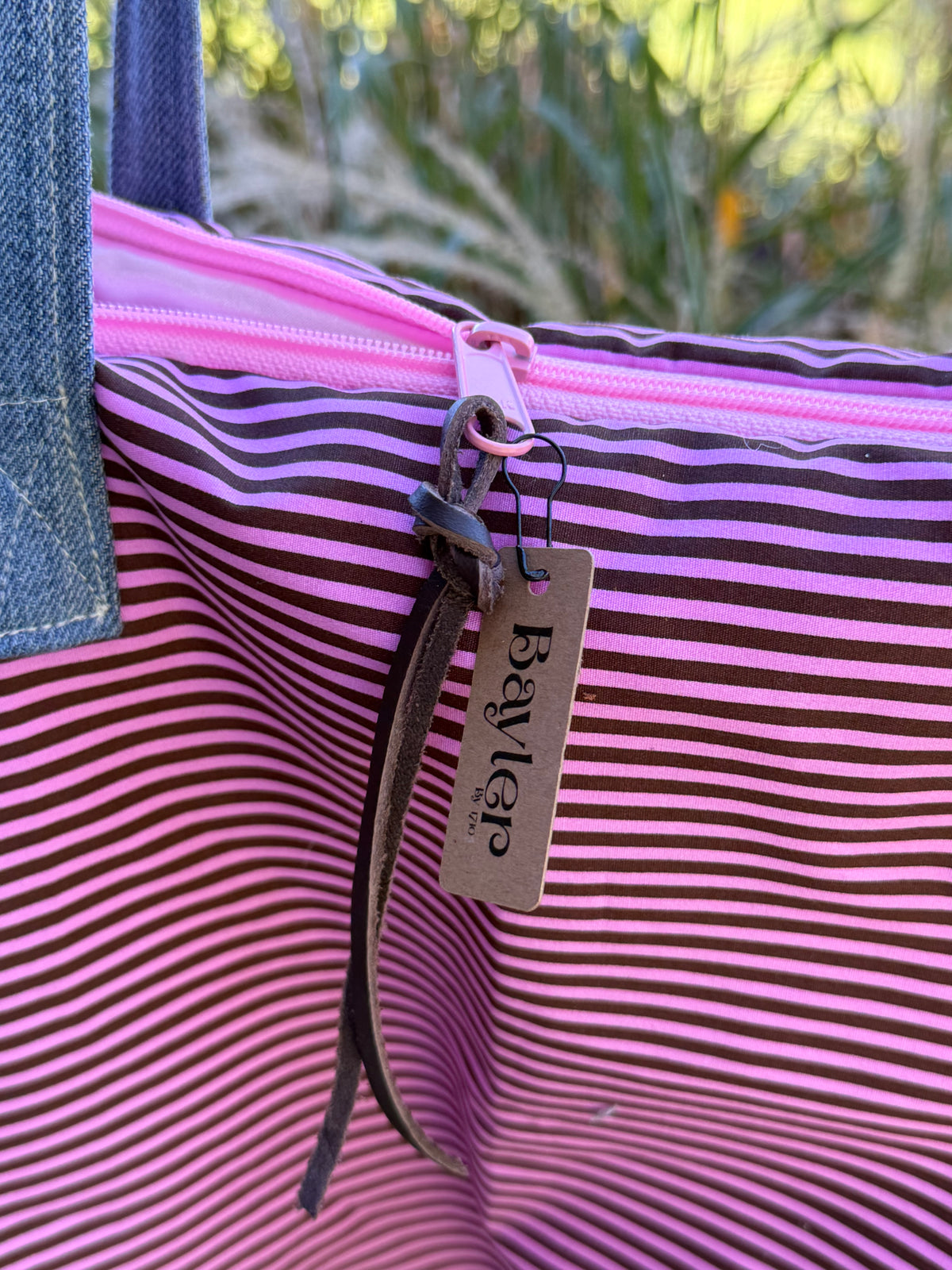 Strawberry Cocoa Denim Tote