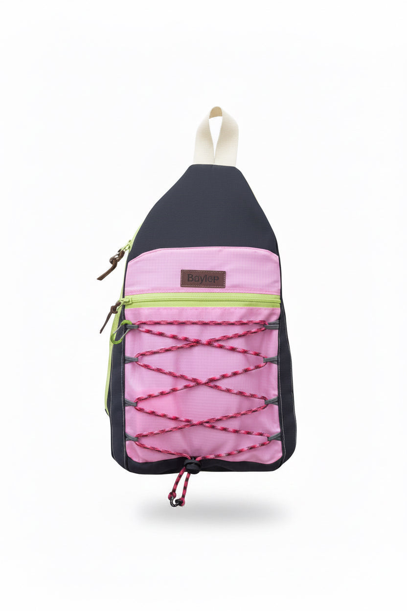 Pink & Gray Hiking Crossbody