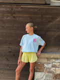 Glitter Cactus Blue Oversized Tee