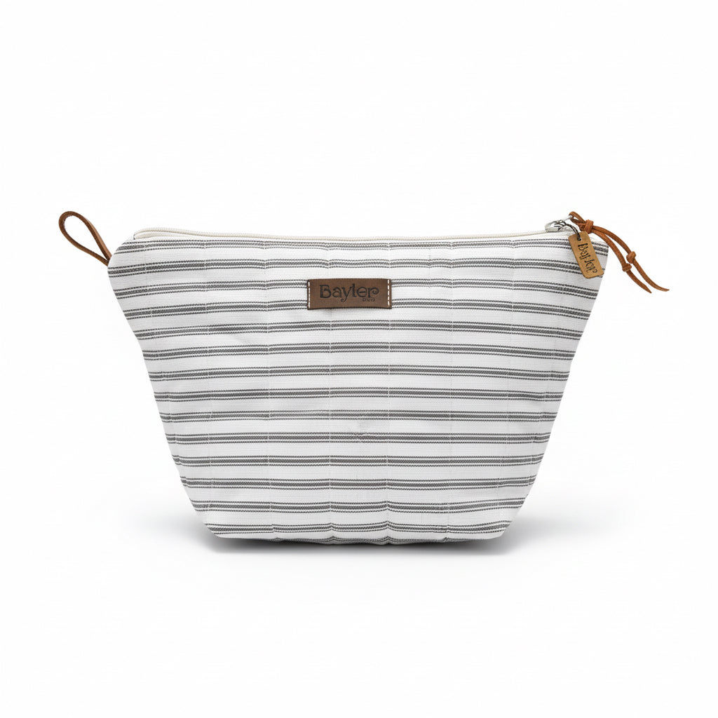 Monochrome Stripe Medium Pouch