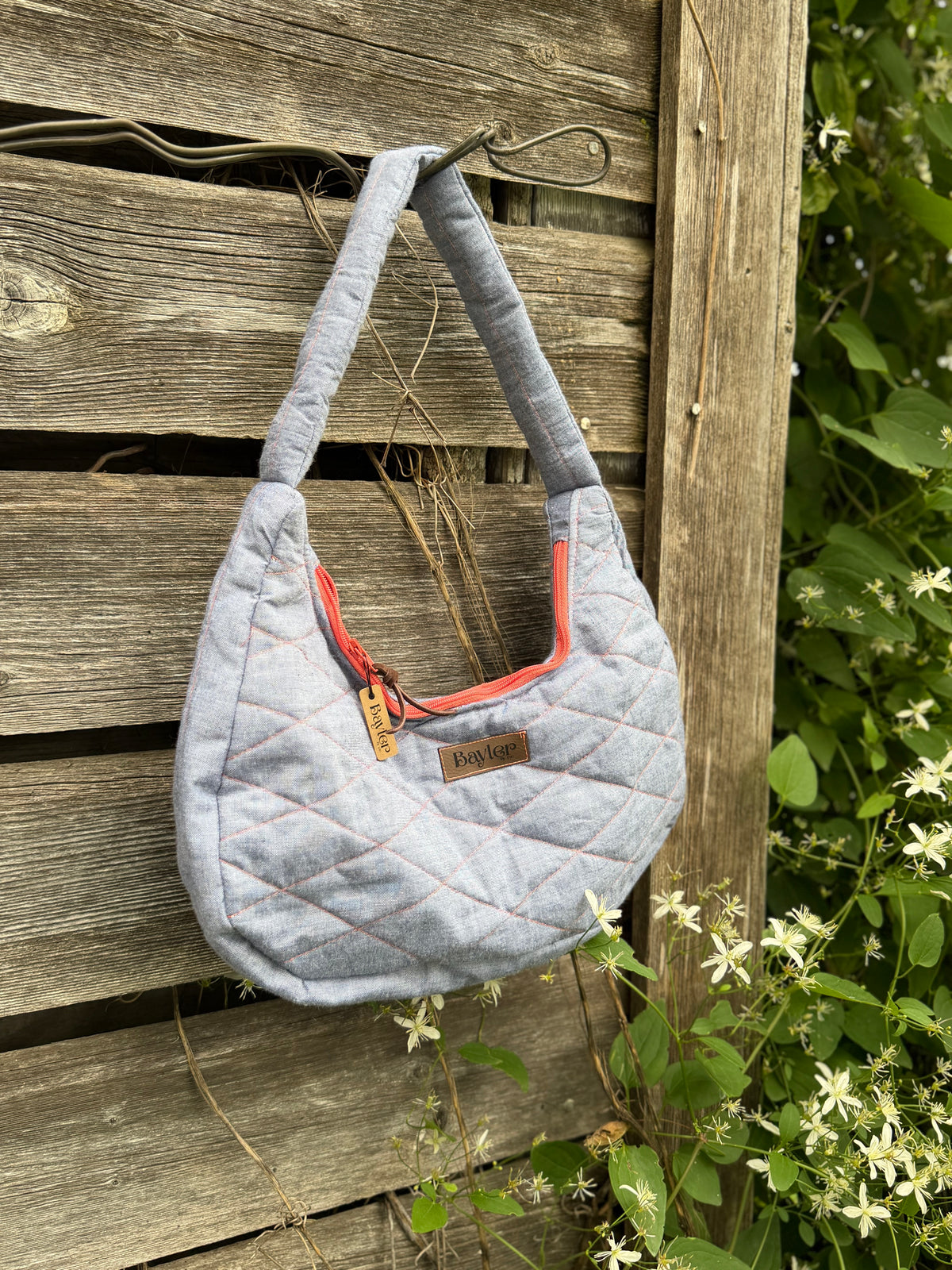 Satin Flower Shoulder Bag