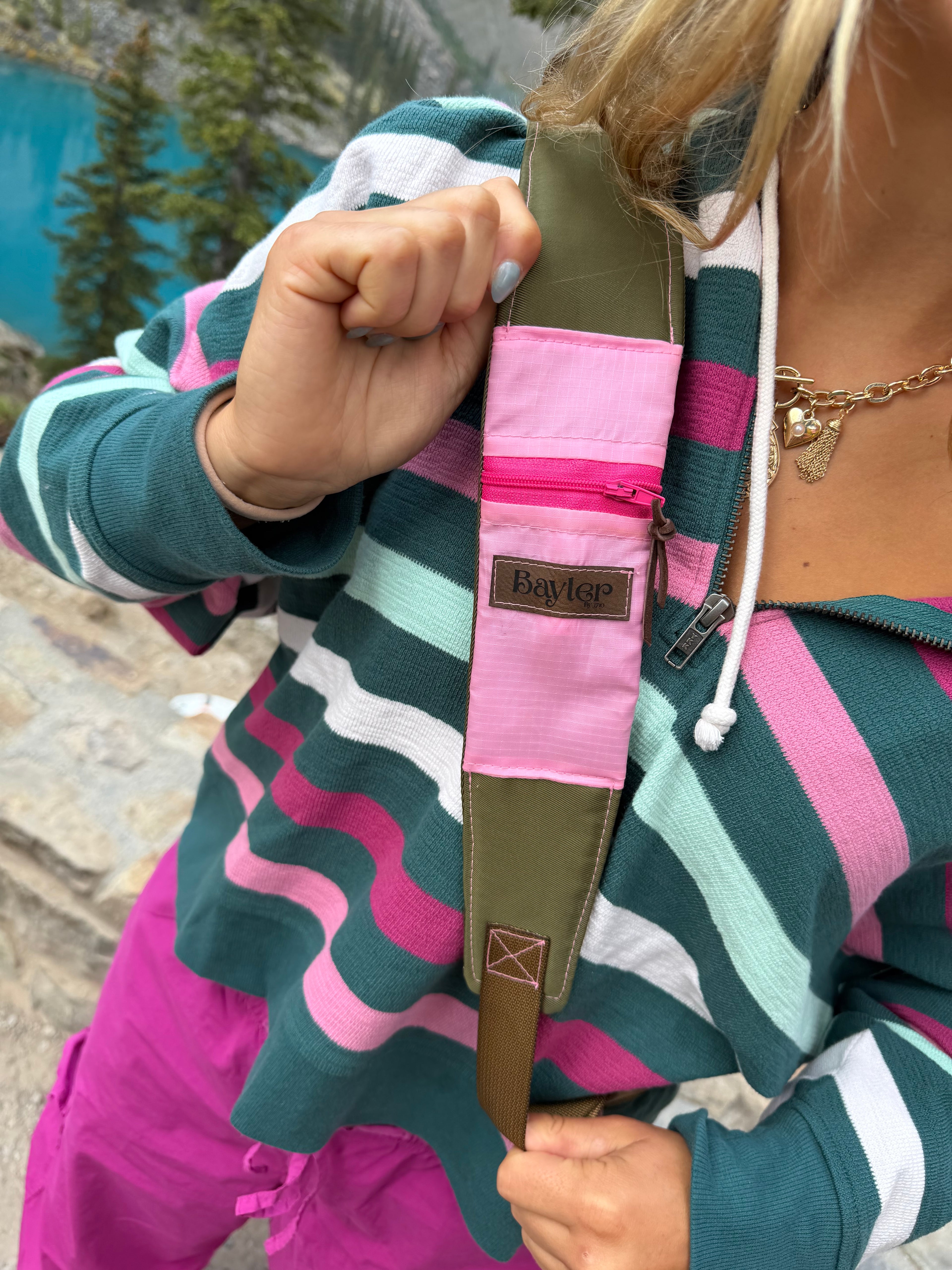 Pink & Green Hiking Cross Body
