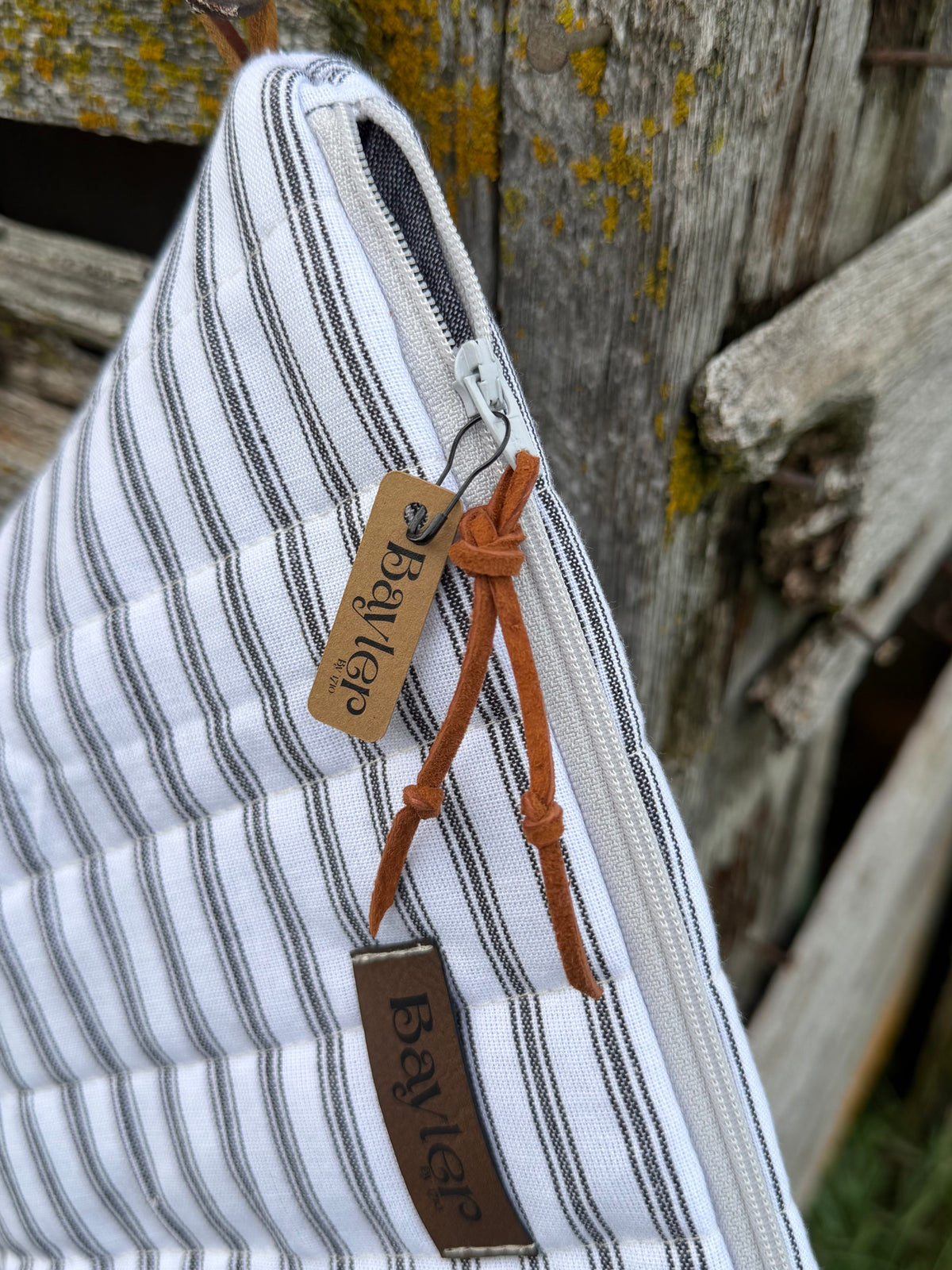 Monochrome Stripe Medium Pouch