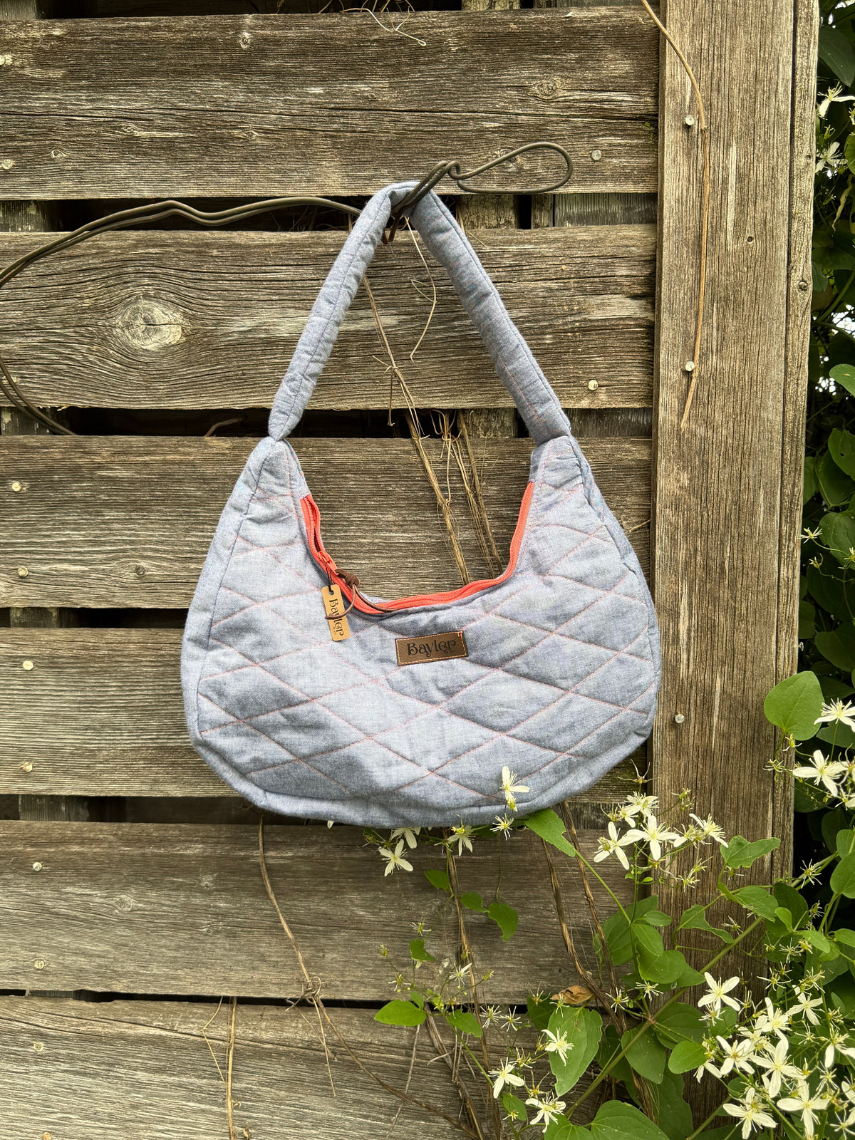 Satin Flower Shoulder Bag