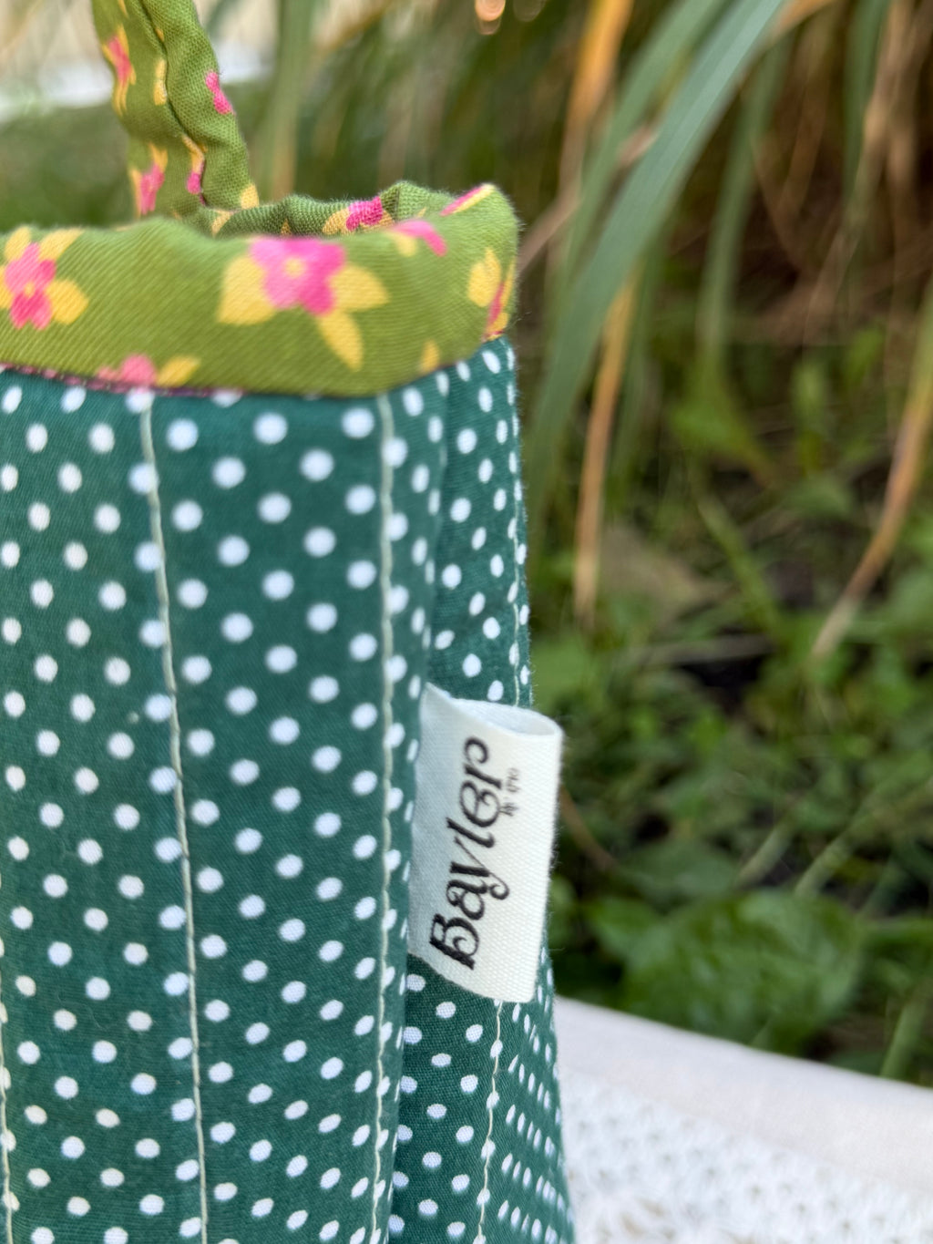 Sage Flower Mini Bucket Bag