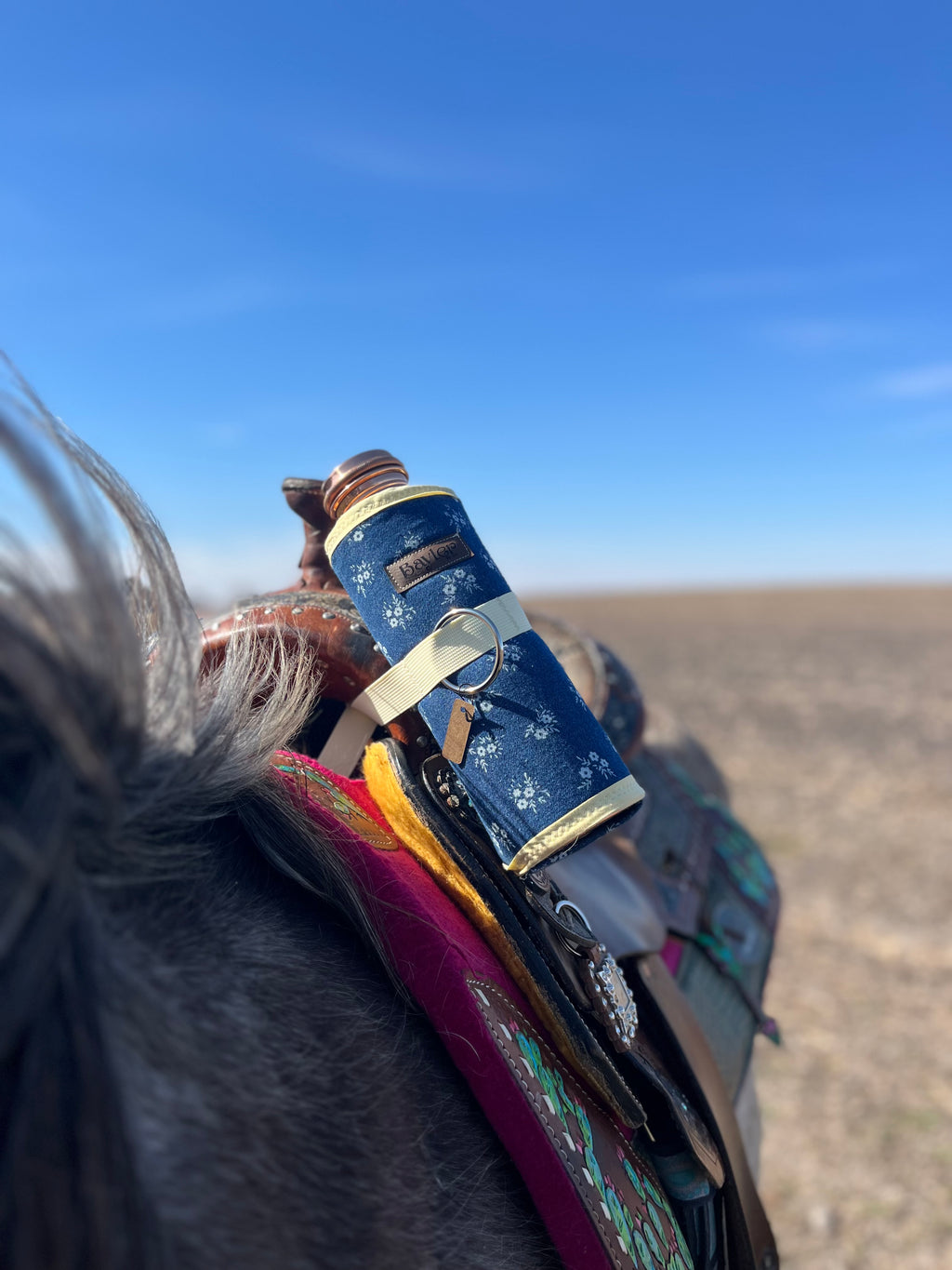 Midnight Flower Saddle Water Bottle Holder