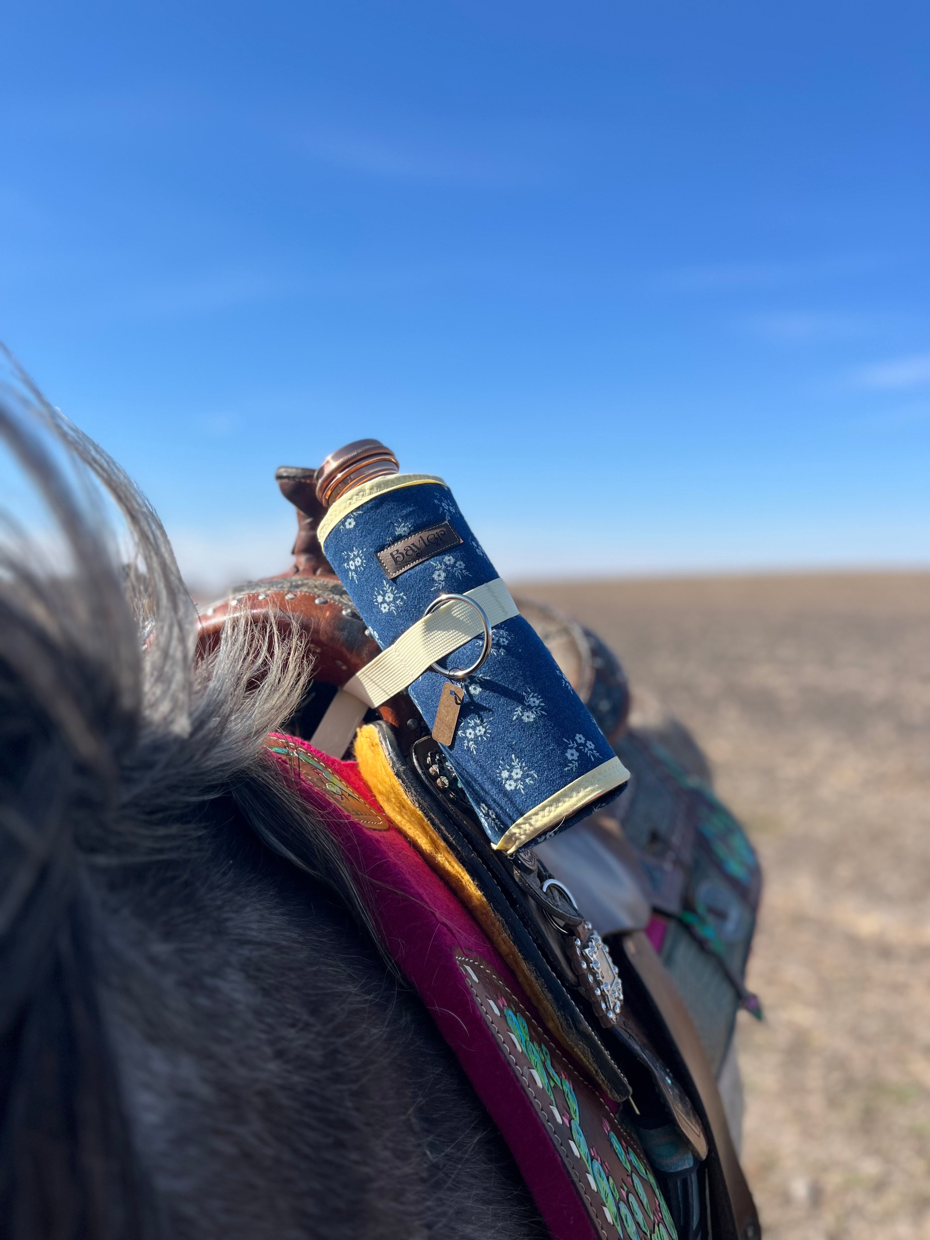 Midnight Flower Saddle Water Bottle Holder