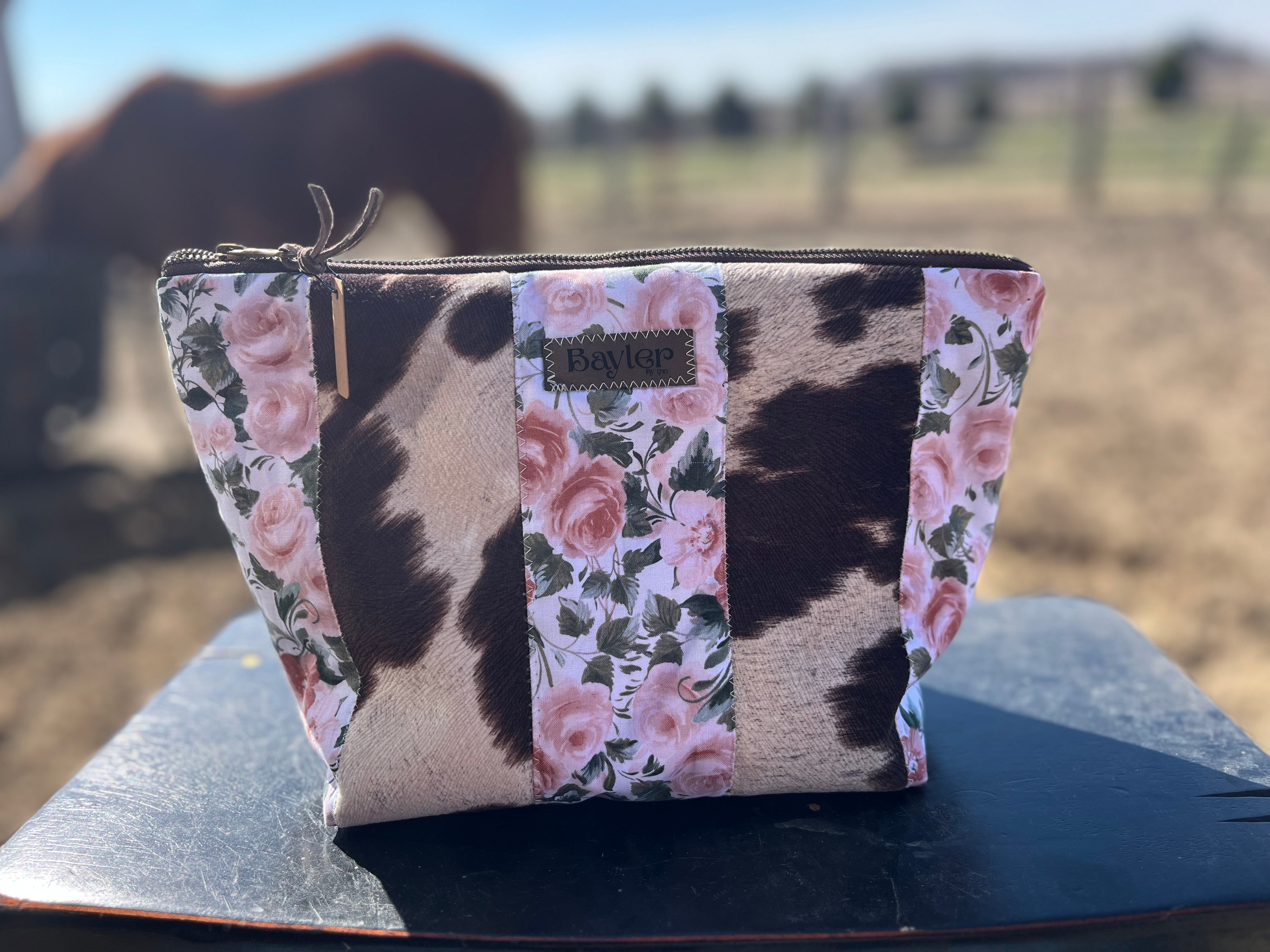 Pink Cow Flower Pouch