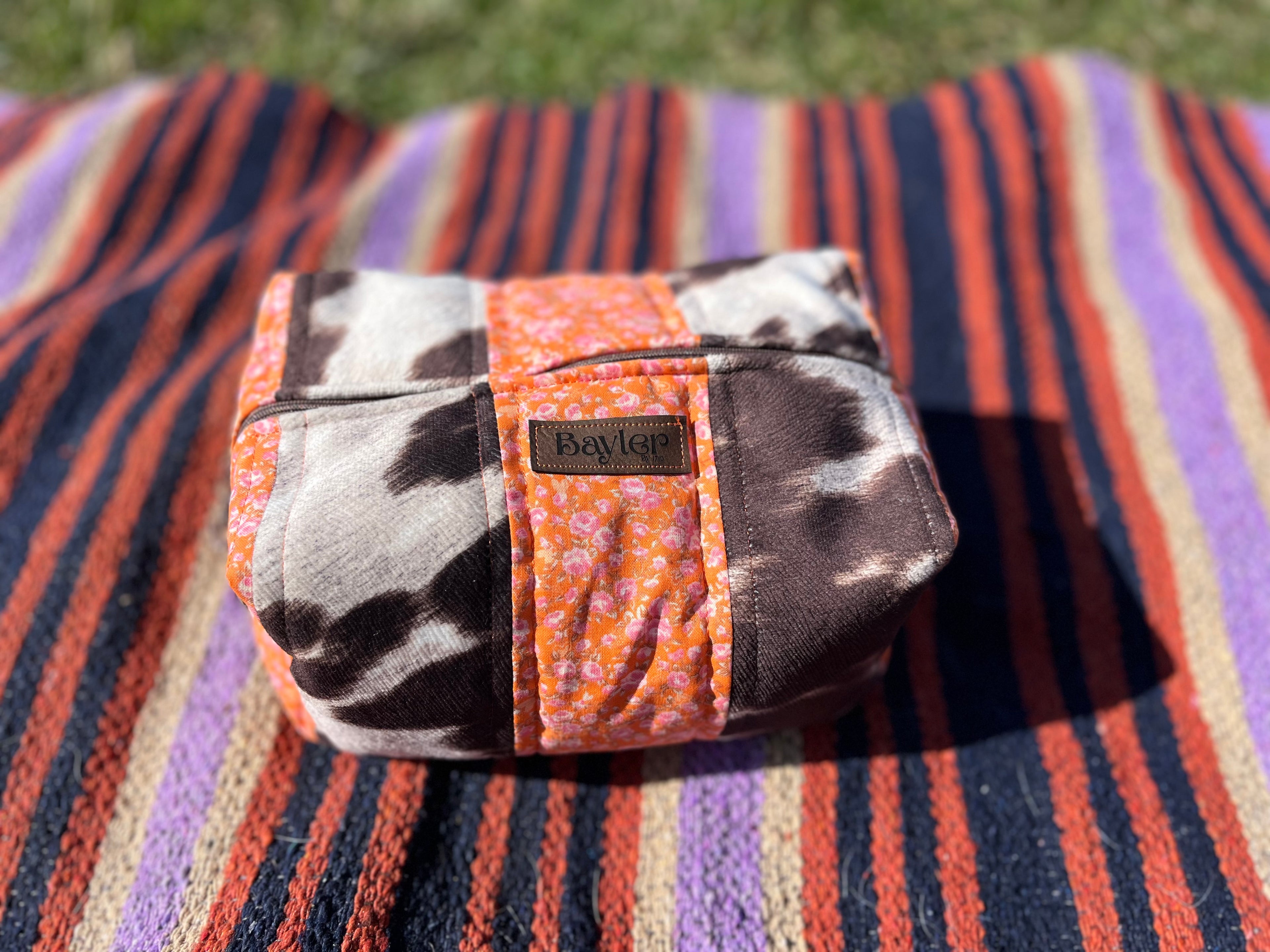 Orange Cow Flower Pouch