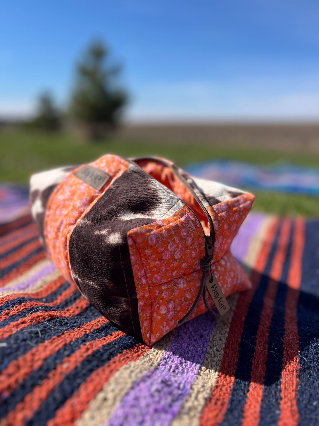 Orange Cow Flower Pouch