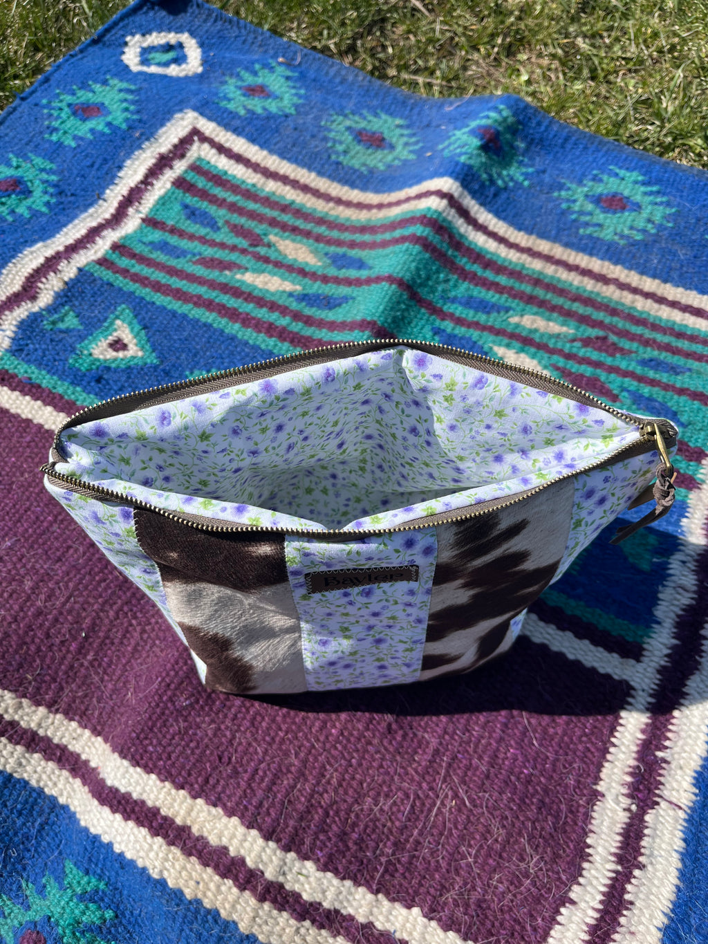 Purple Cow Flower Pouch