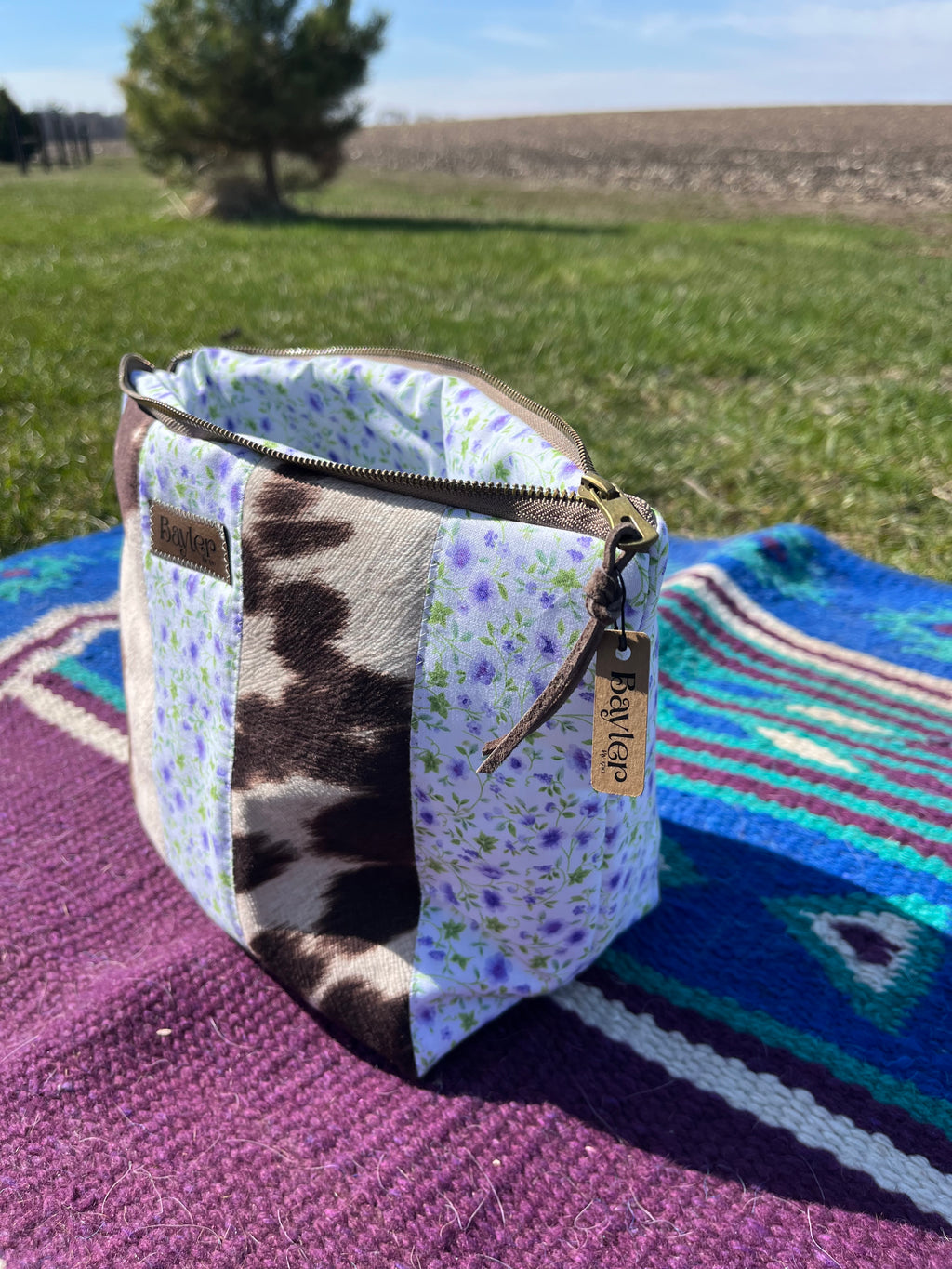 Purple Cow Flower Pouch