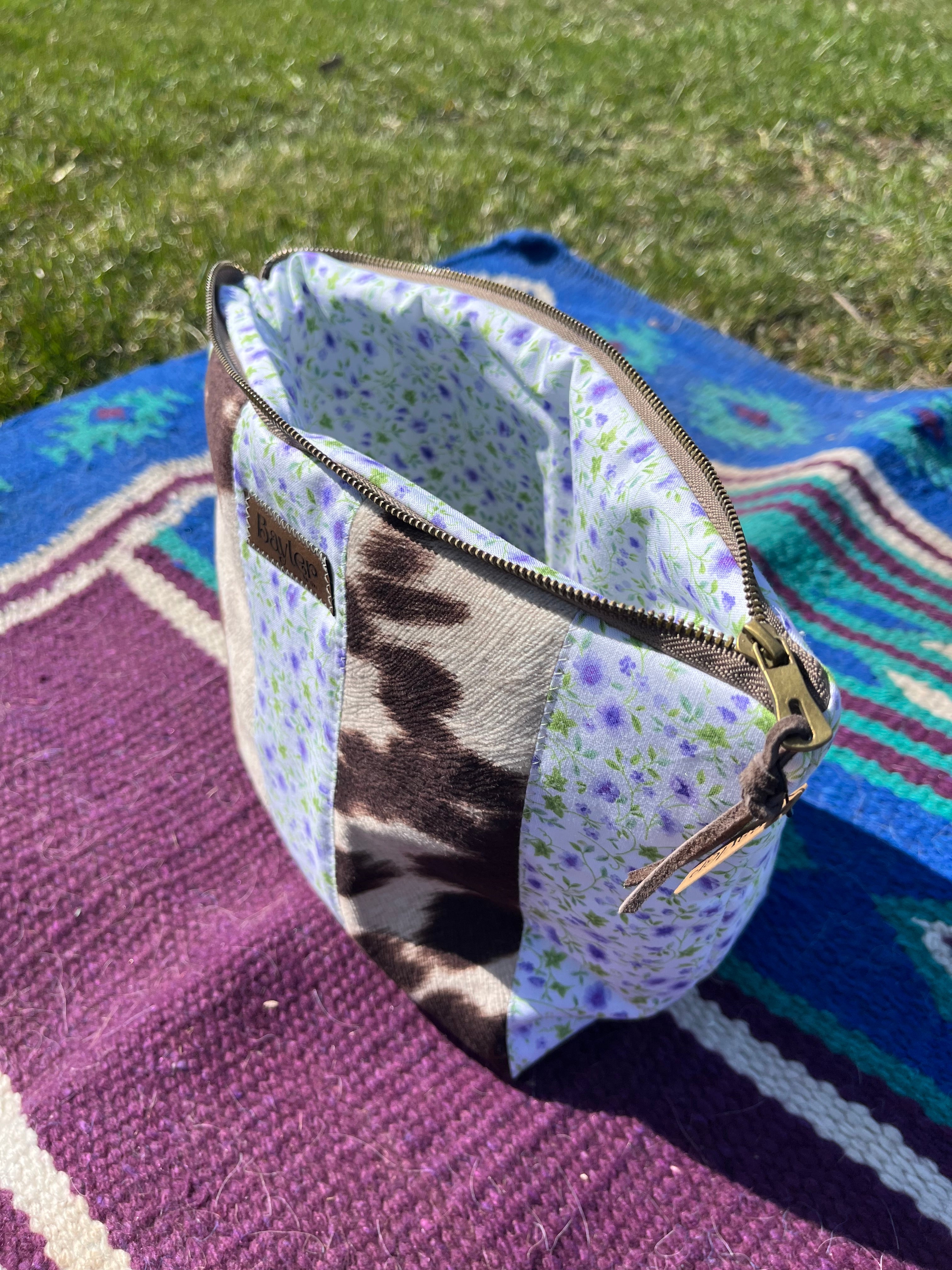 Purple Cow Flower Pouch