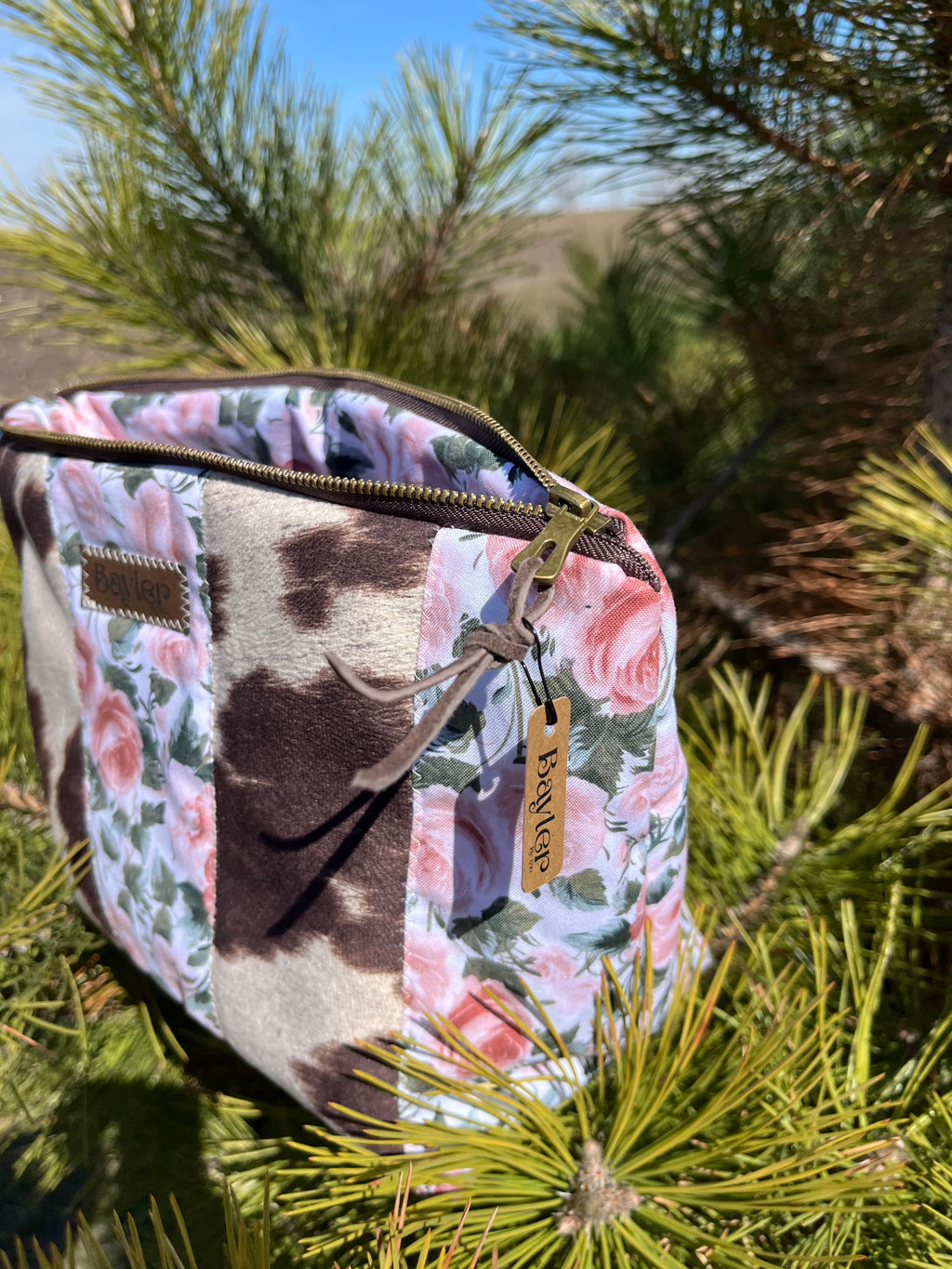 Pink Cow Flower Pouch