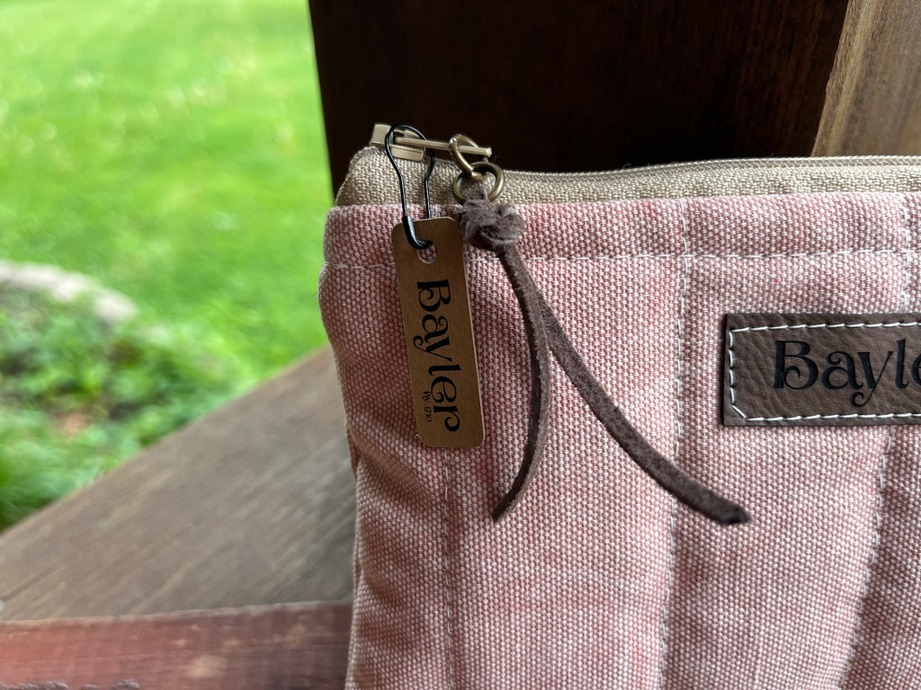 Washed Pink Small Flat Zip Pouch