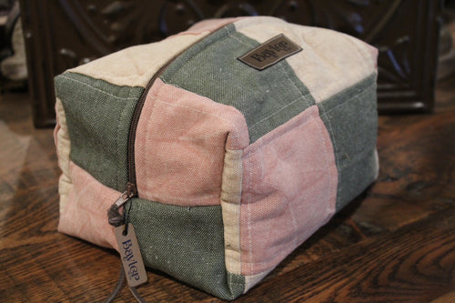 Color Block Patch Work Pouch