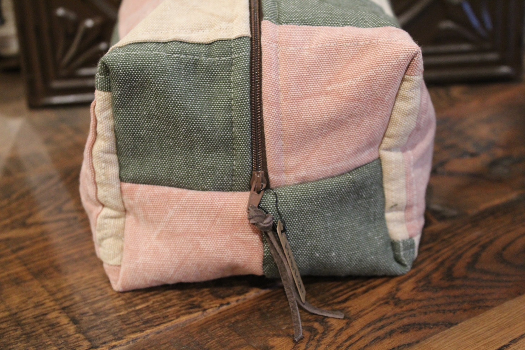 Color Block Patch Work Pouch